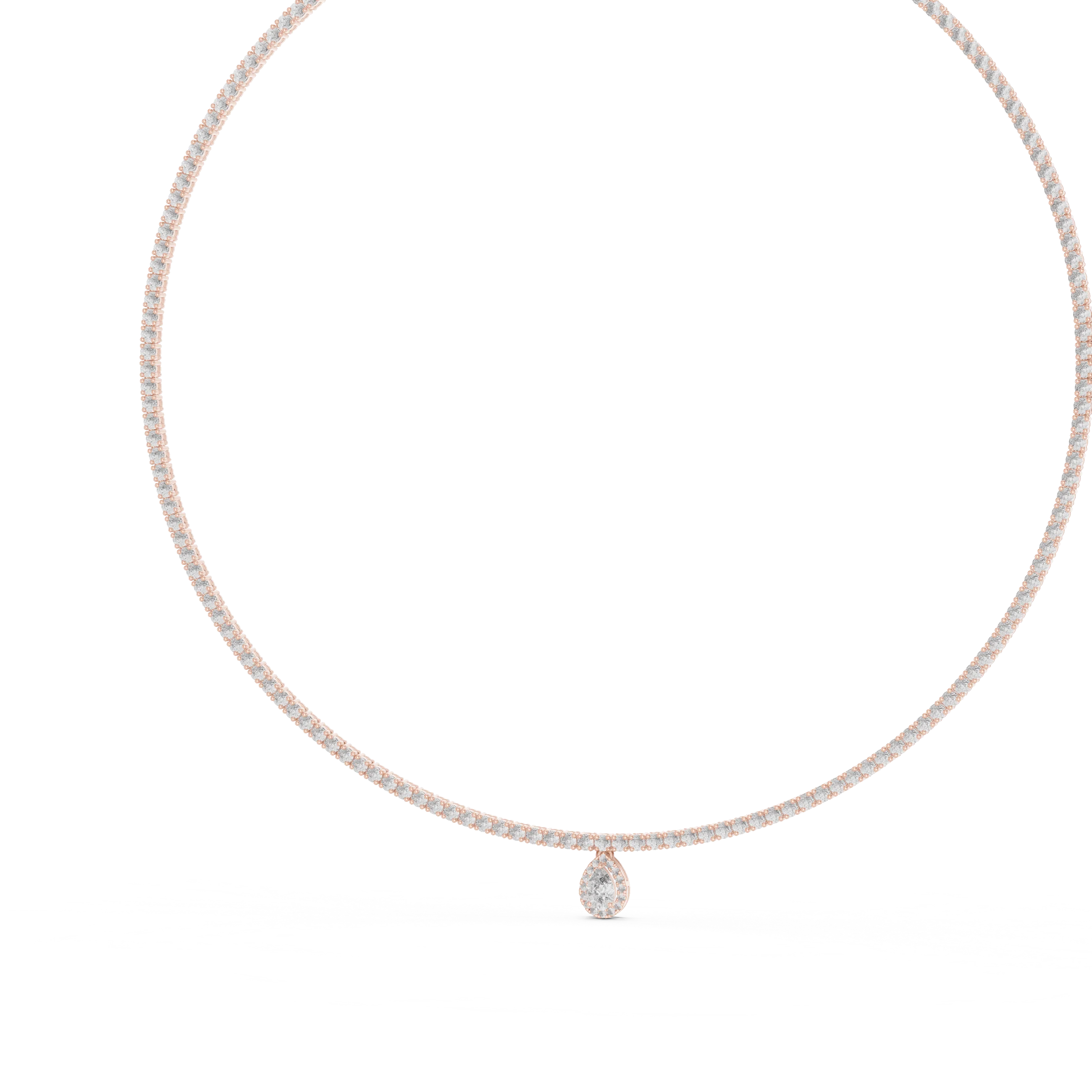 Pear Drop Diamond Tennis Necklace