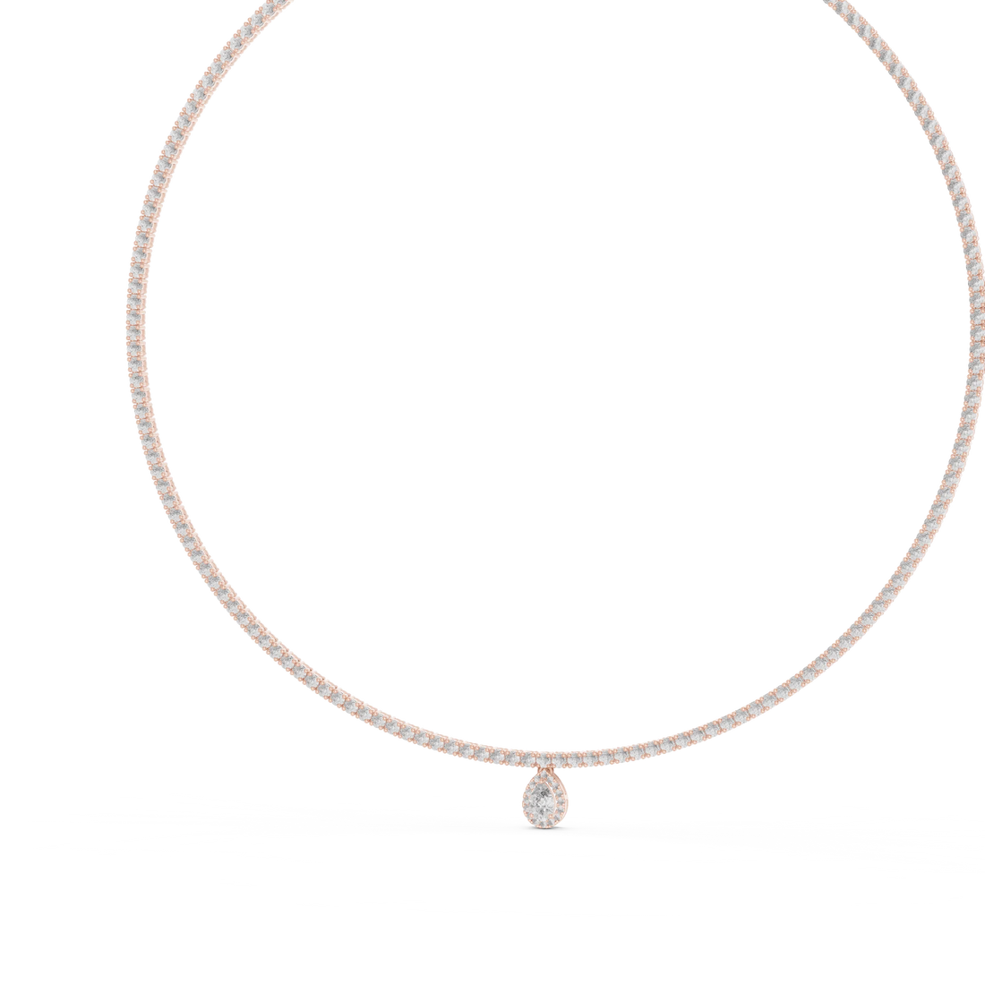 Pear Drop Diamond Tennis Necklace
