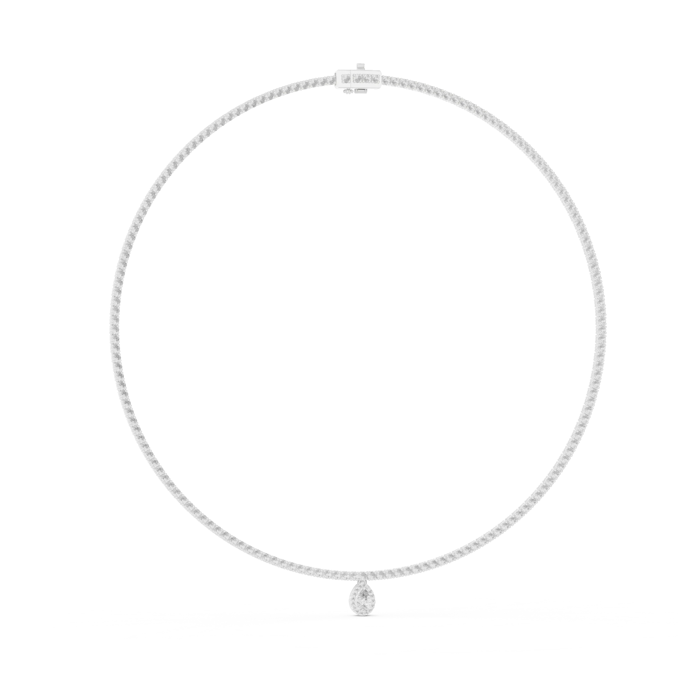 Pear Drop Diamond Tennis Necklace