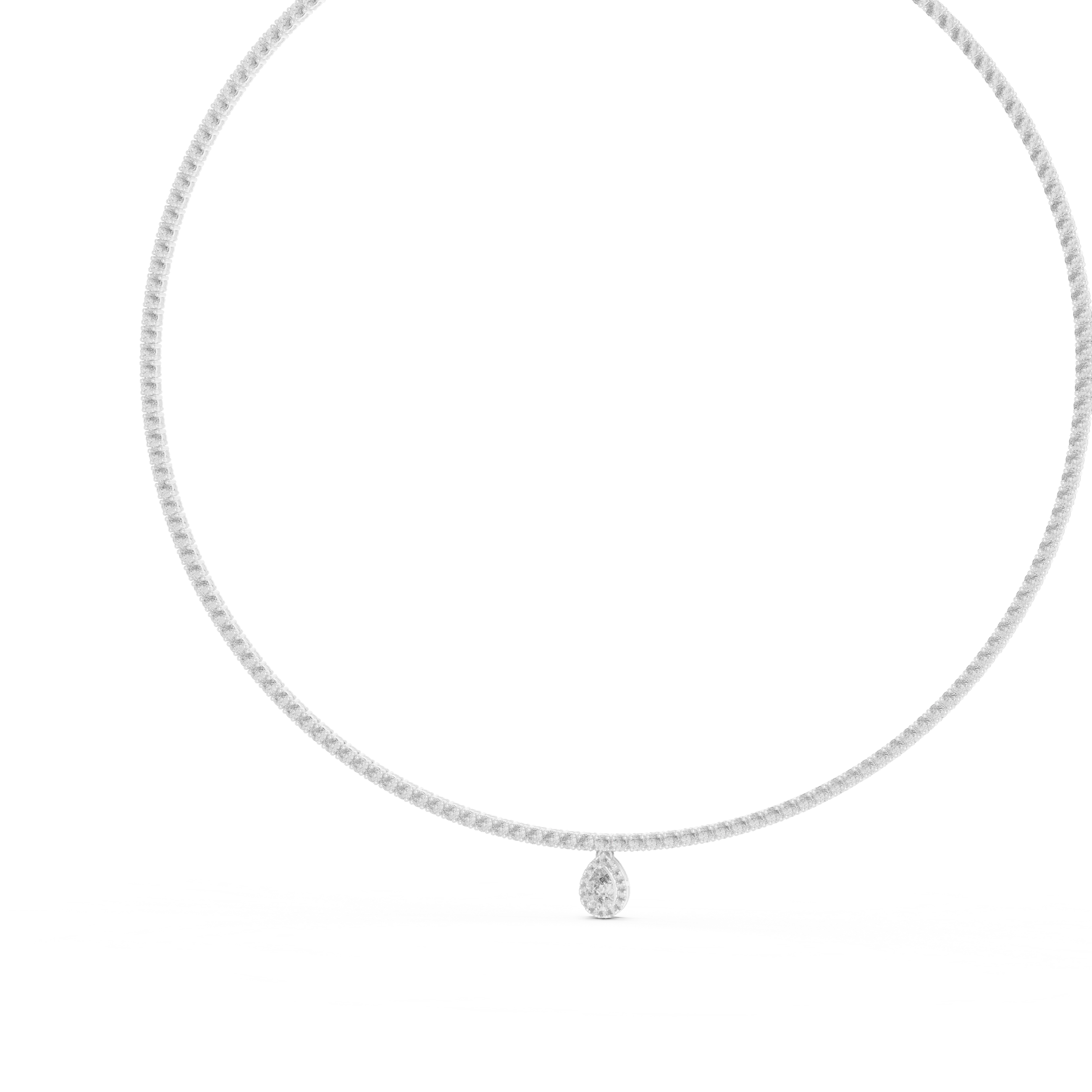 Pear Drop Diamond Tennis Necklace