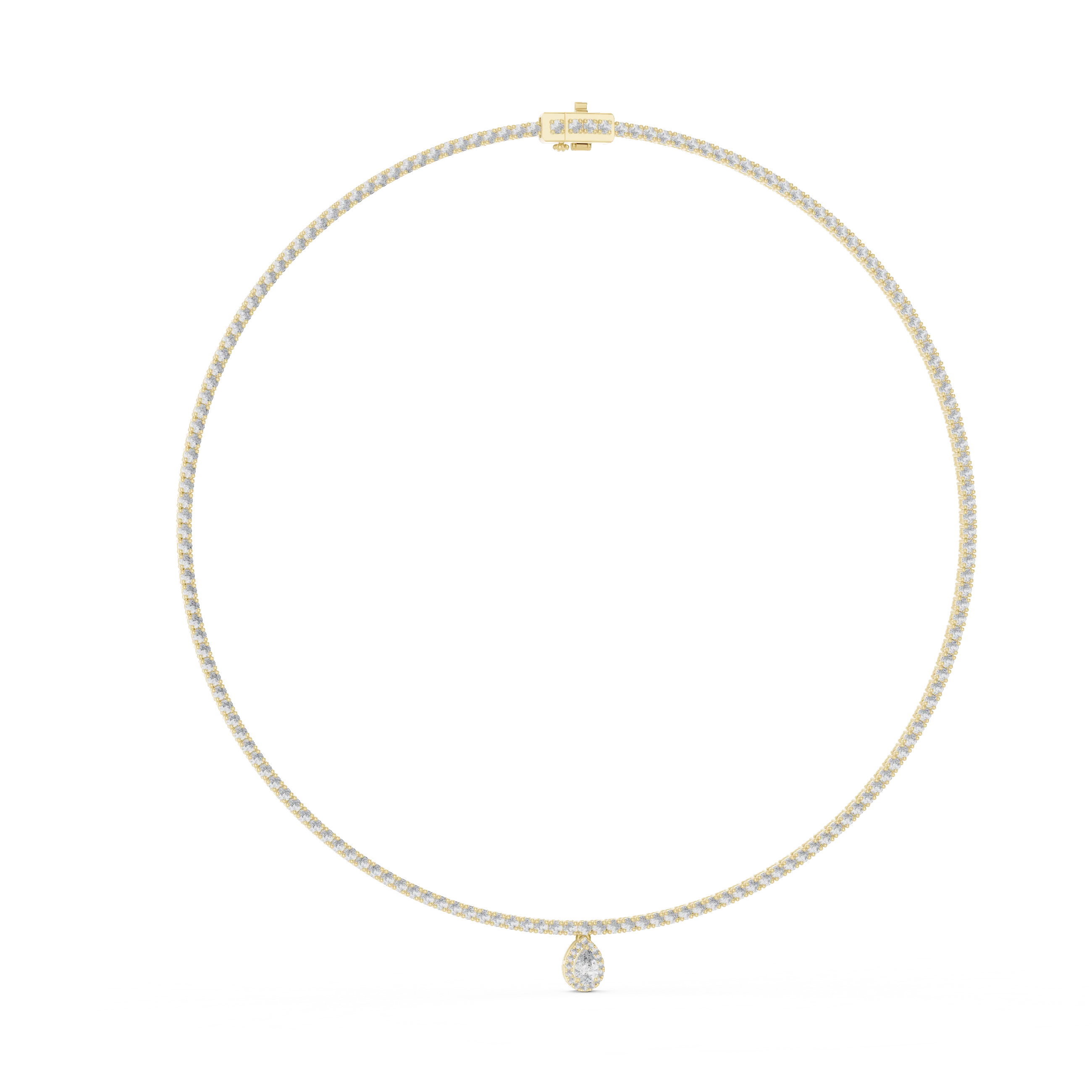 Pear Drop Diamond Tennis Necklace