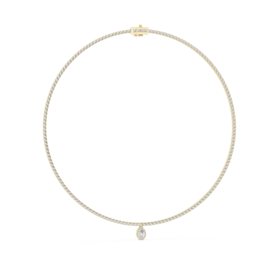 Pear Drop Diamond Tennis Necklace