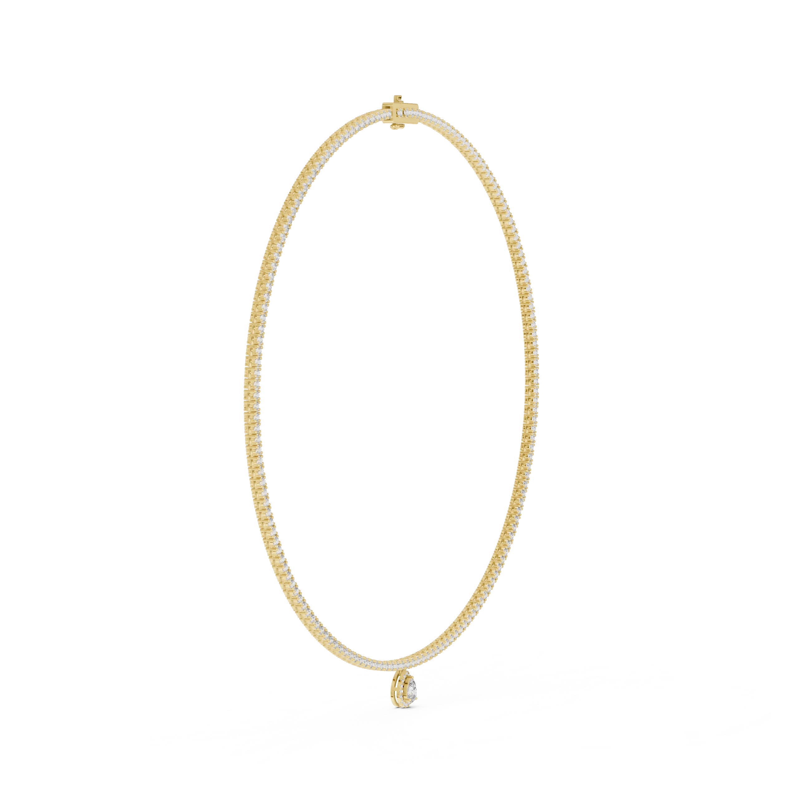 Pear Drop Diamond Tennis Necklace