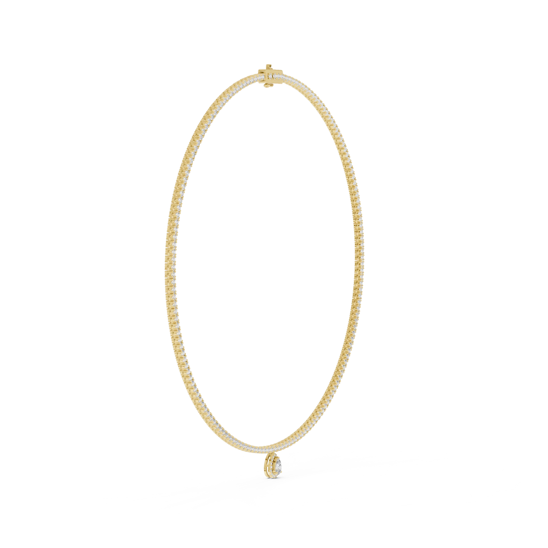 Pear Drop Diamond Tennis Necklace