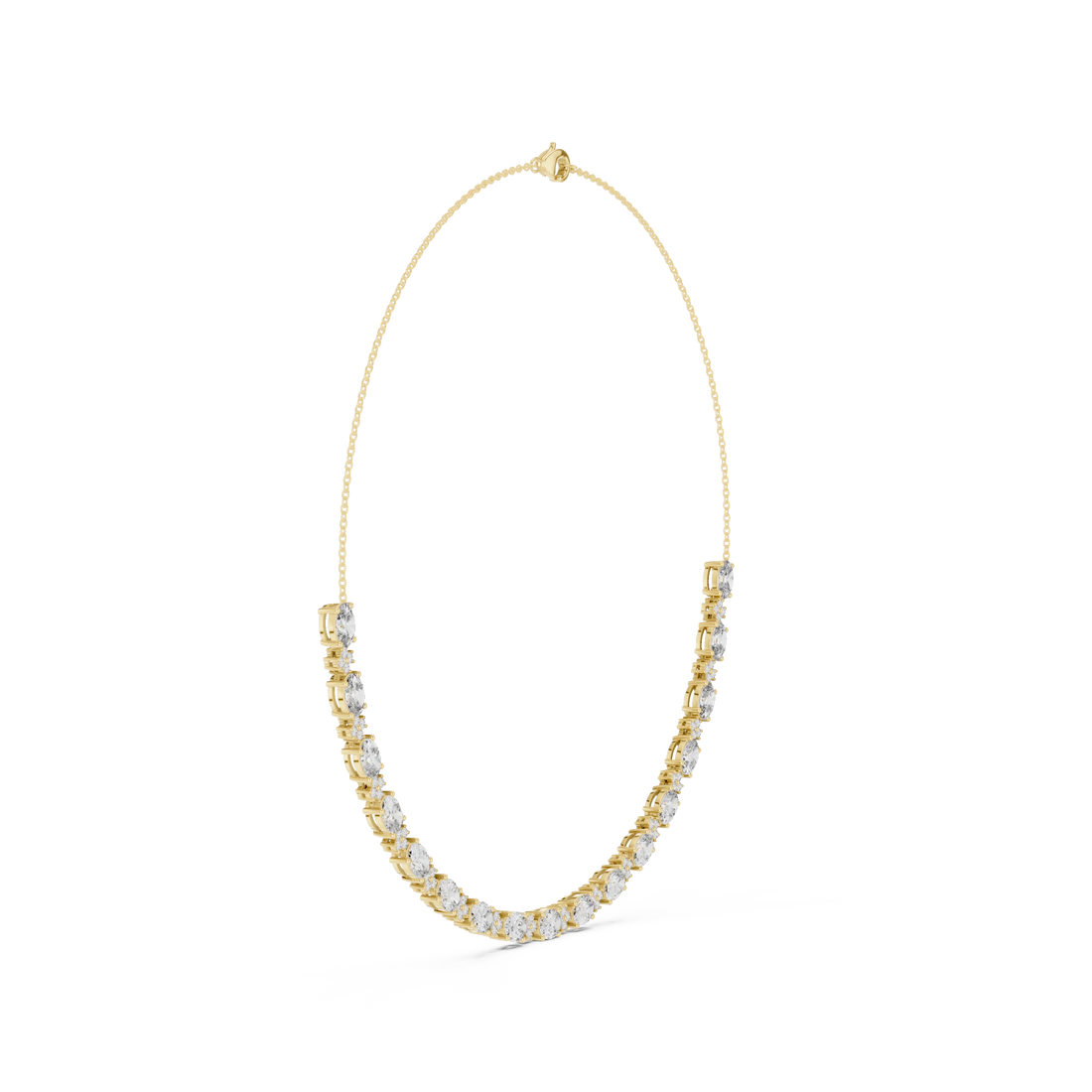 Oval Diamond Tennis Necklace