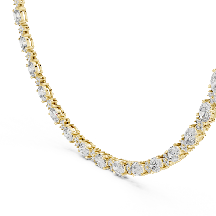 Oval Diamond Tennis Necklace