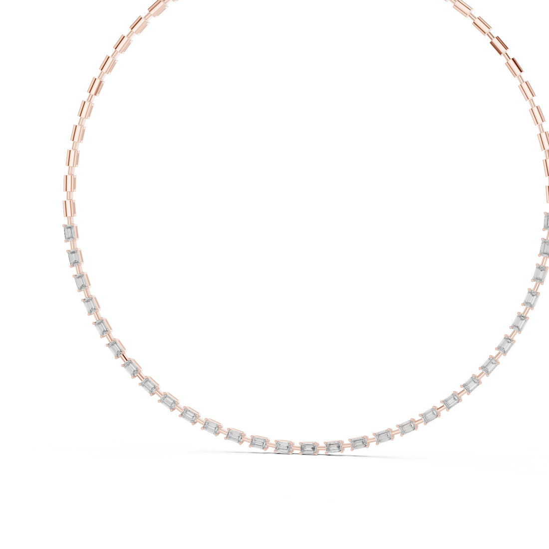 Emerald Diamond Tennis Necklace