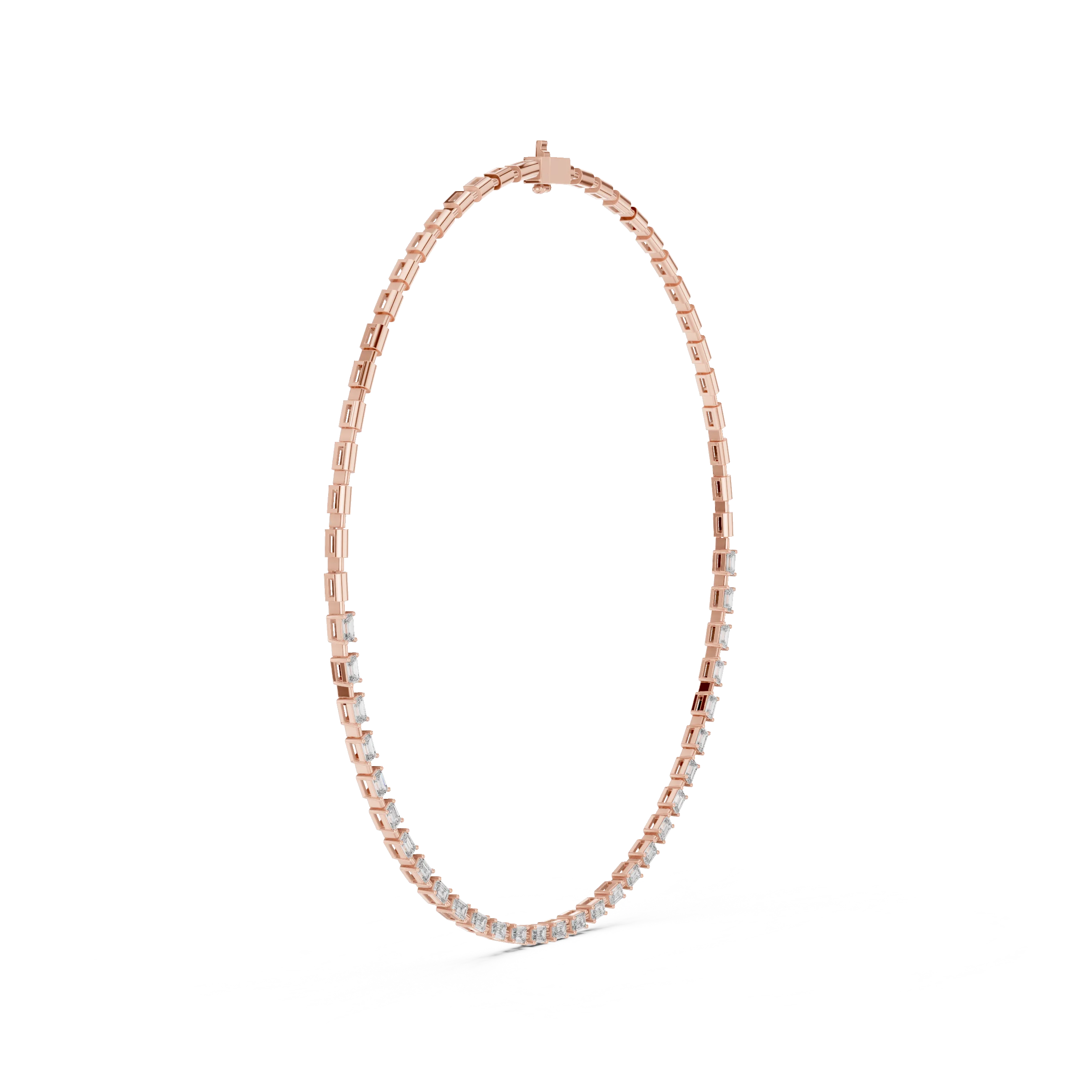 Emerald Diamond Tennis Necklace