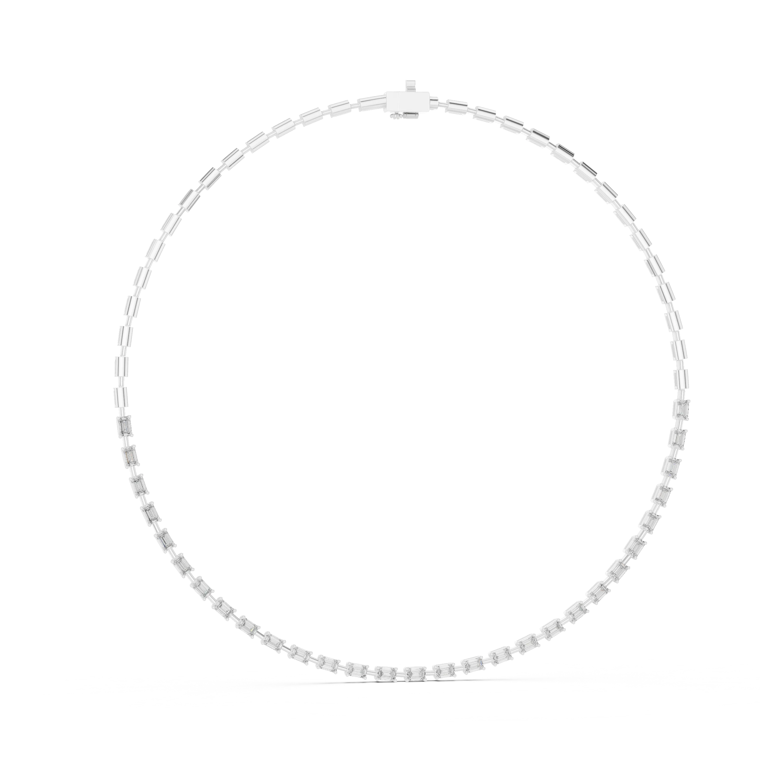 Emerald Diamond Tennis Necklace