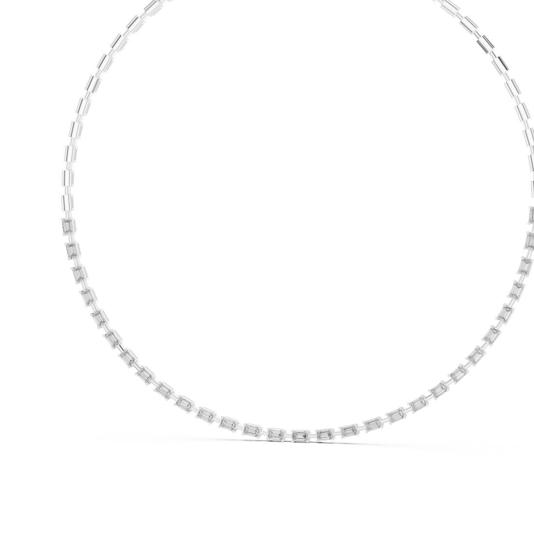 Emerald Diamond Tennis Necklace