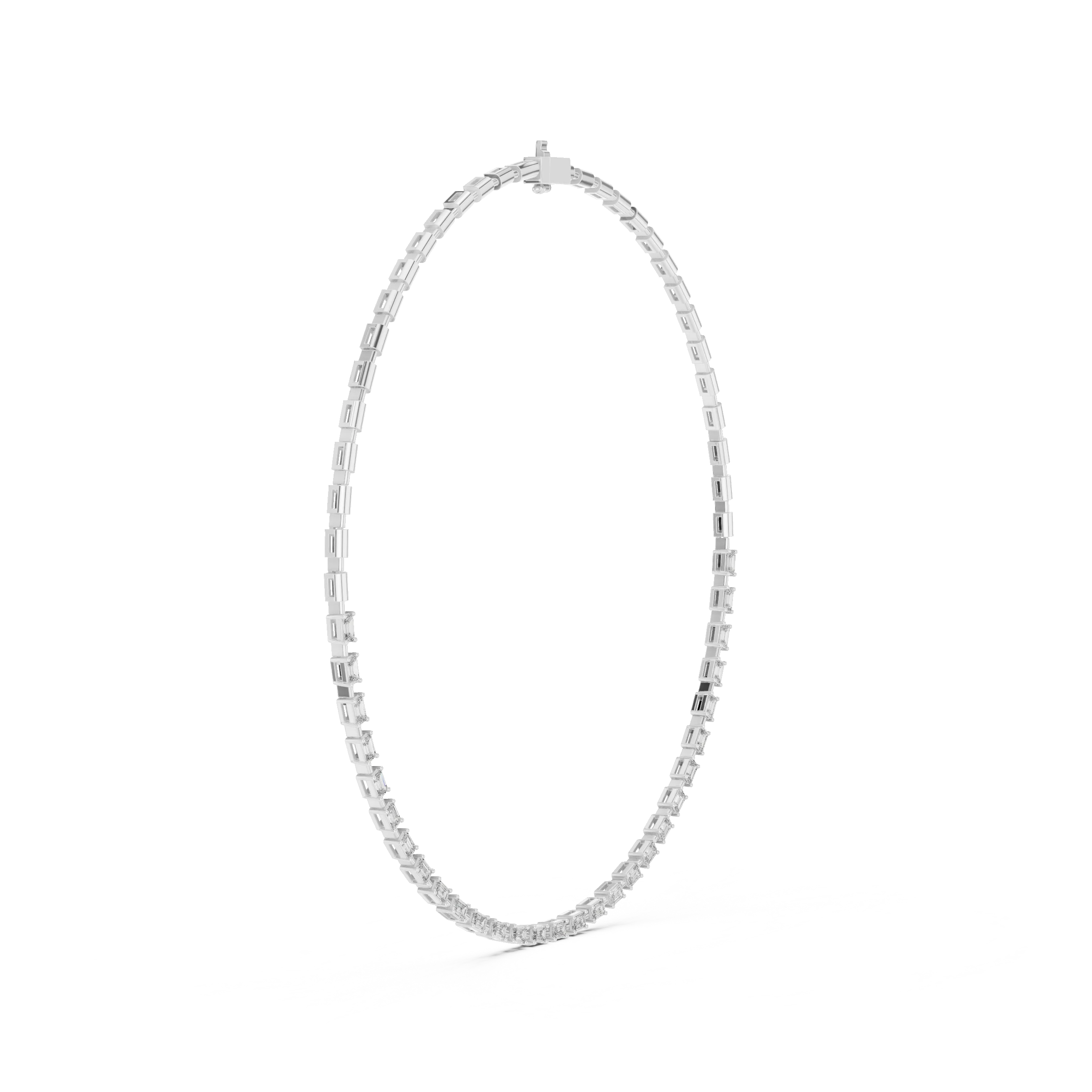 Emerald Diamond Tennis Necklace