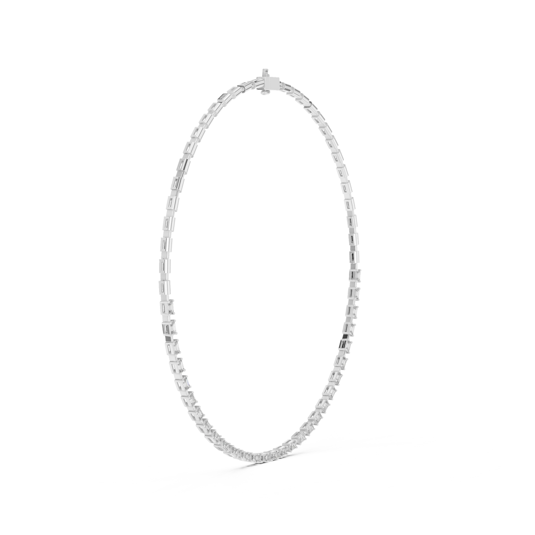 Emerald Diamond Tennis Necklace