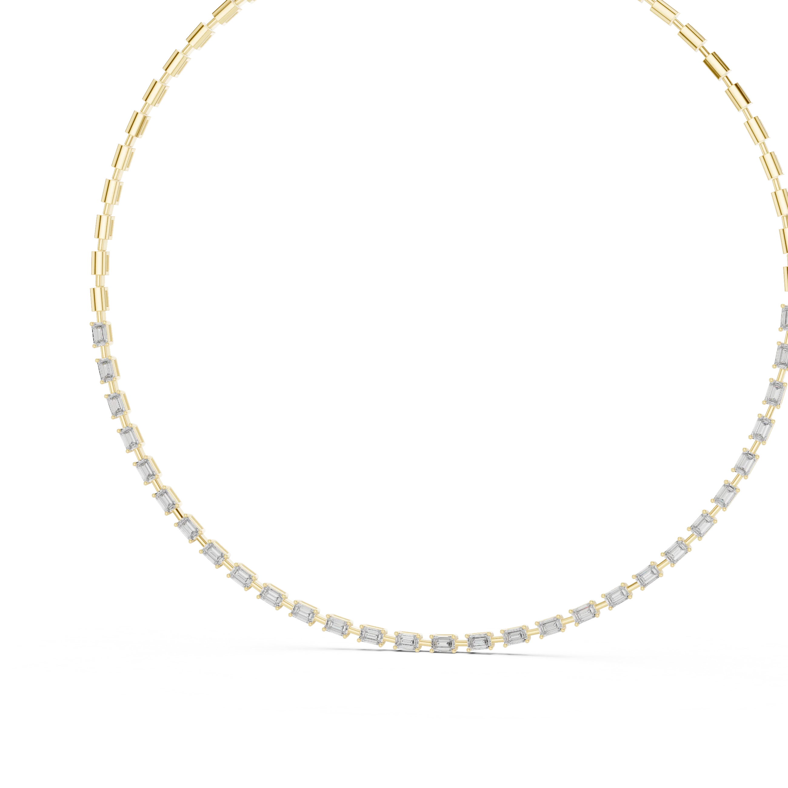Emerald Diamond Tennis Necklace