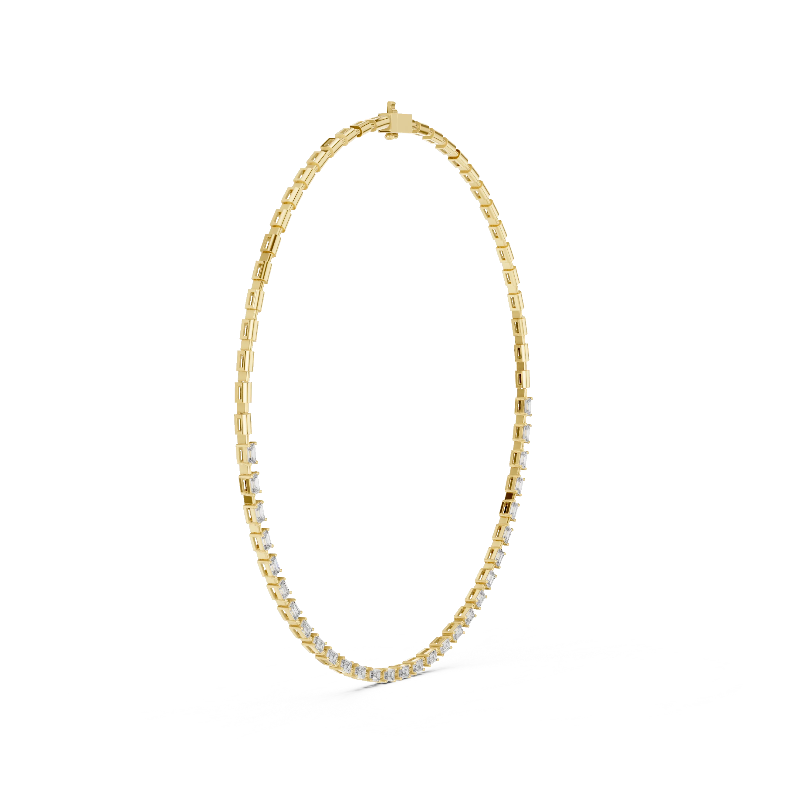 Emerald Diamond Tennis Necklace