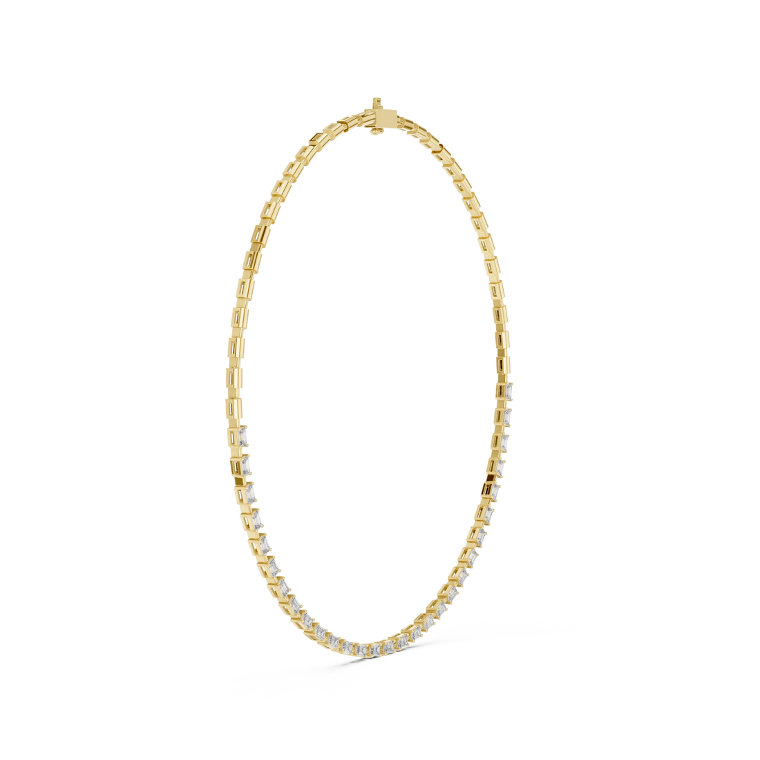 Emerald Diamond Tennis Necklace