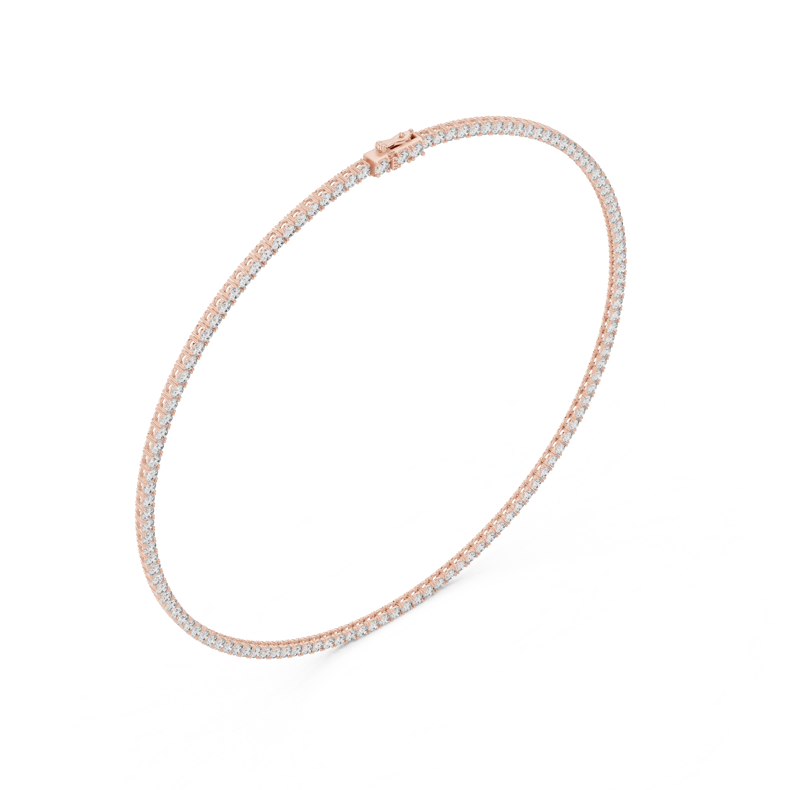 Round Diamond Tennis Necklace