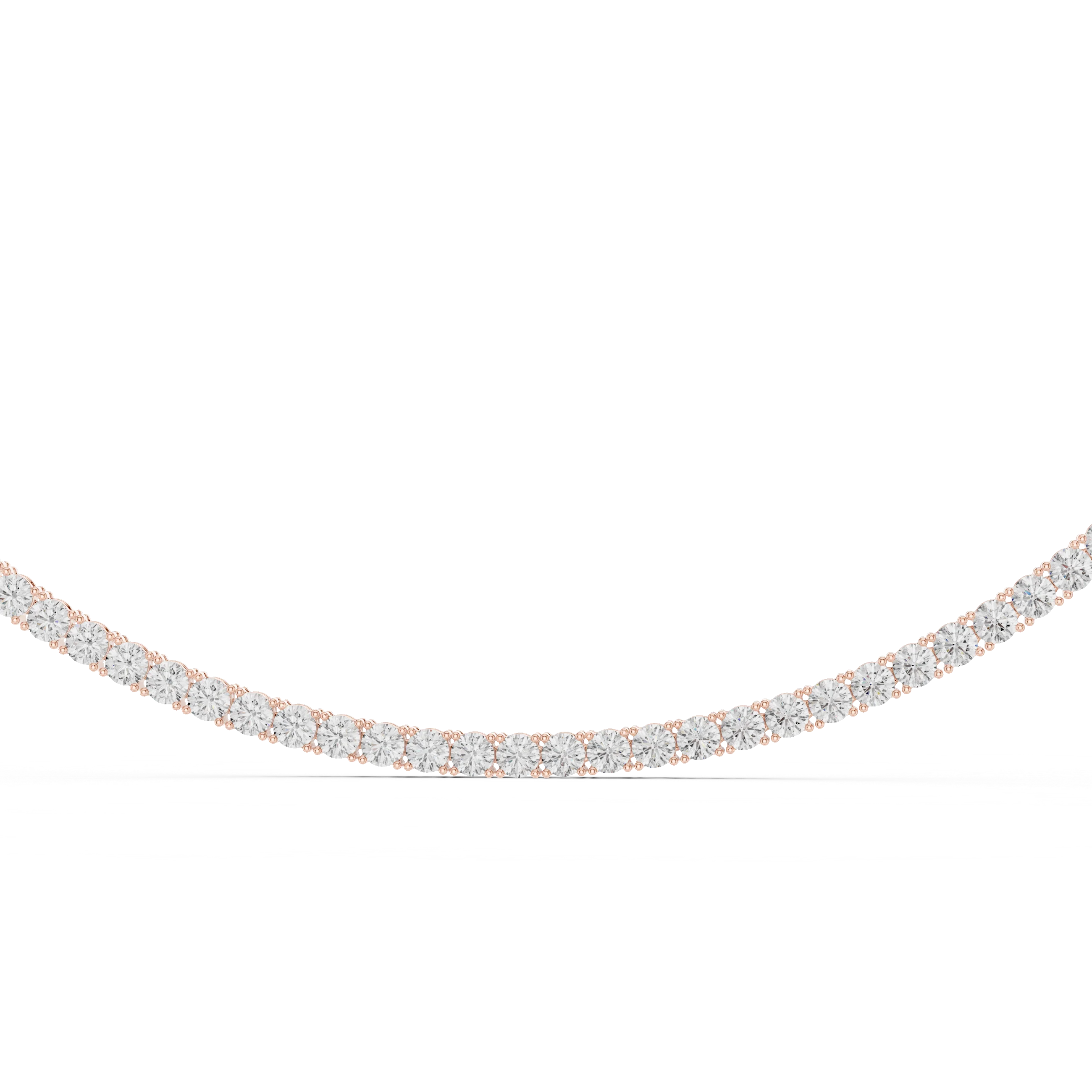 Round Diamond Tennis Necklace