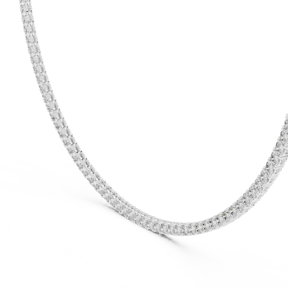 Round Diamond Tennis Necklace