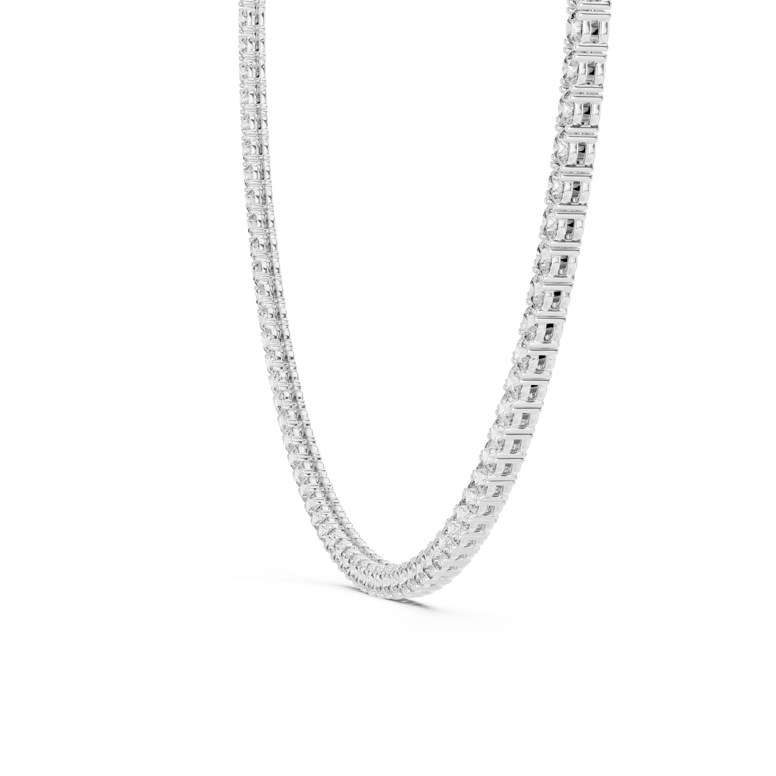 Round Diamond Tennis Necklace
