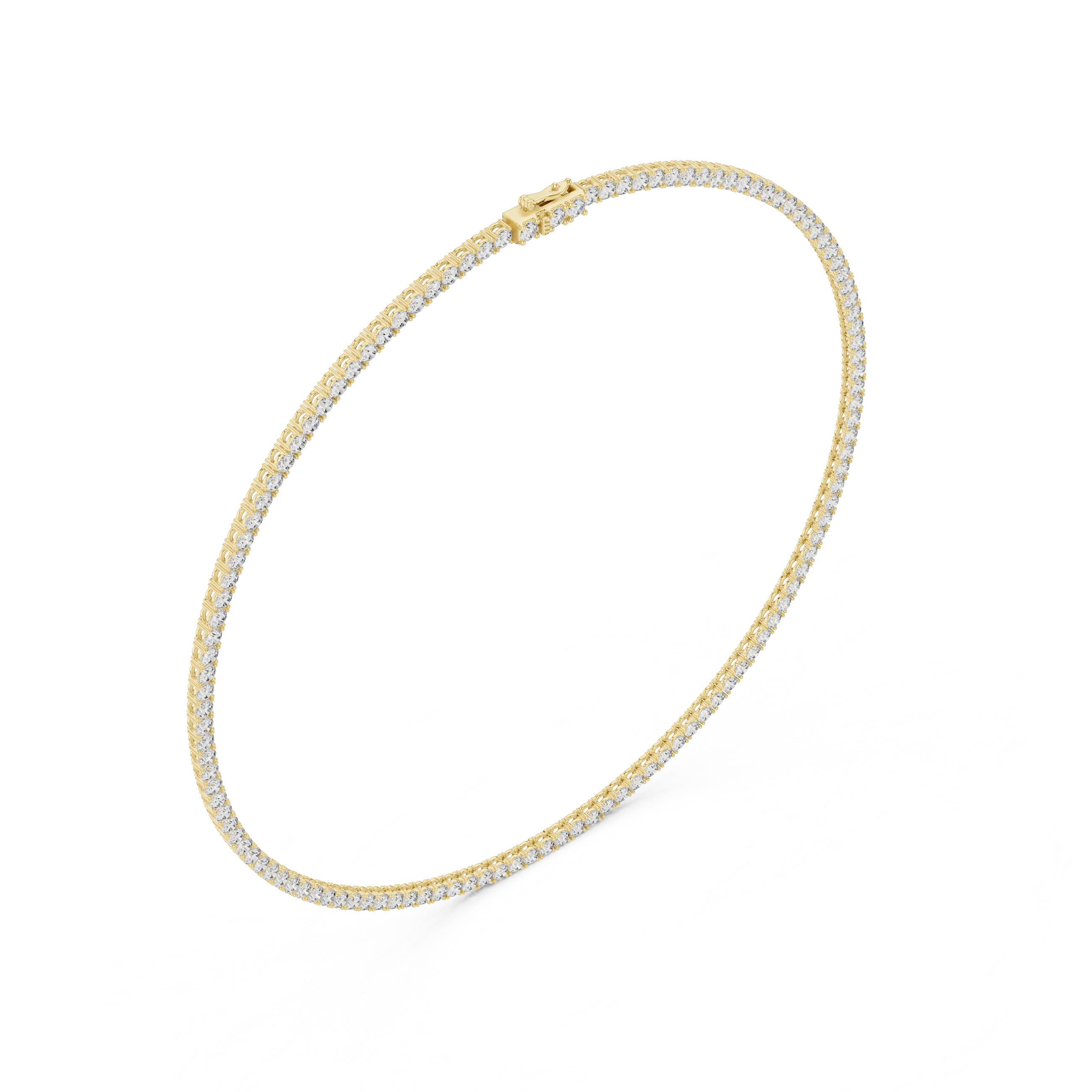 Round Diamond Tennis Necklace