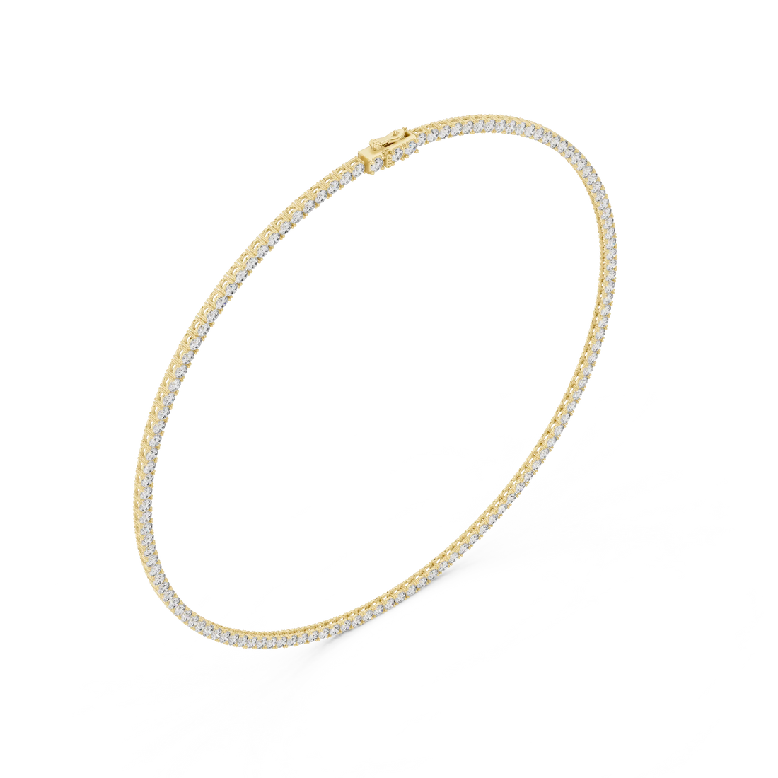 Round Diamond Tennis Necklace