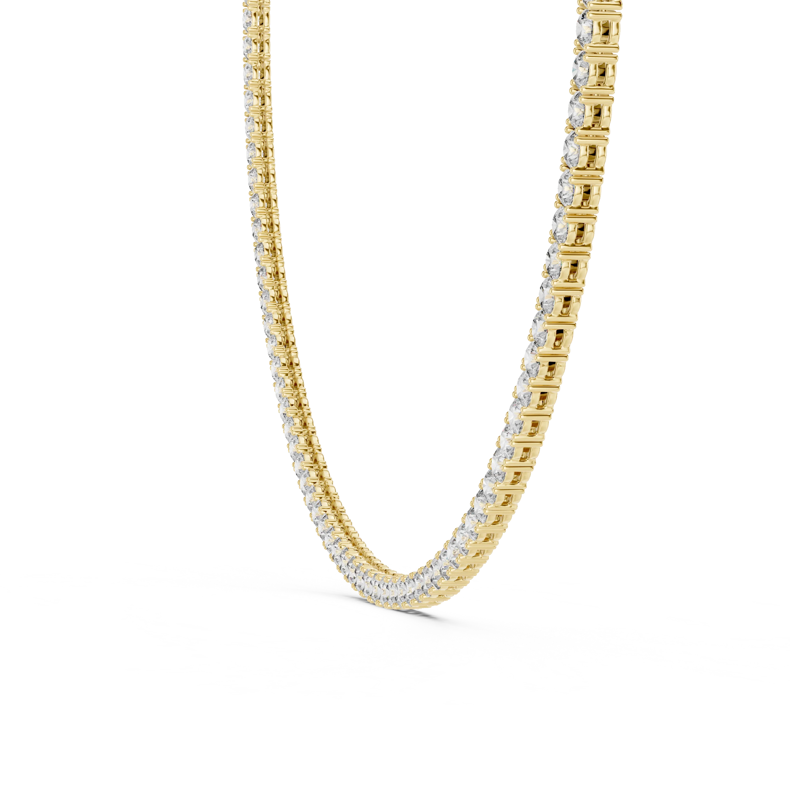 Round Diamond Tennis Necklace