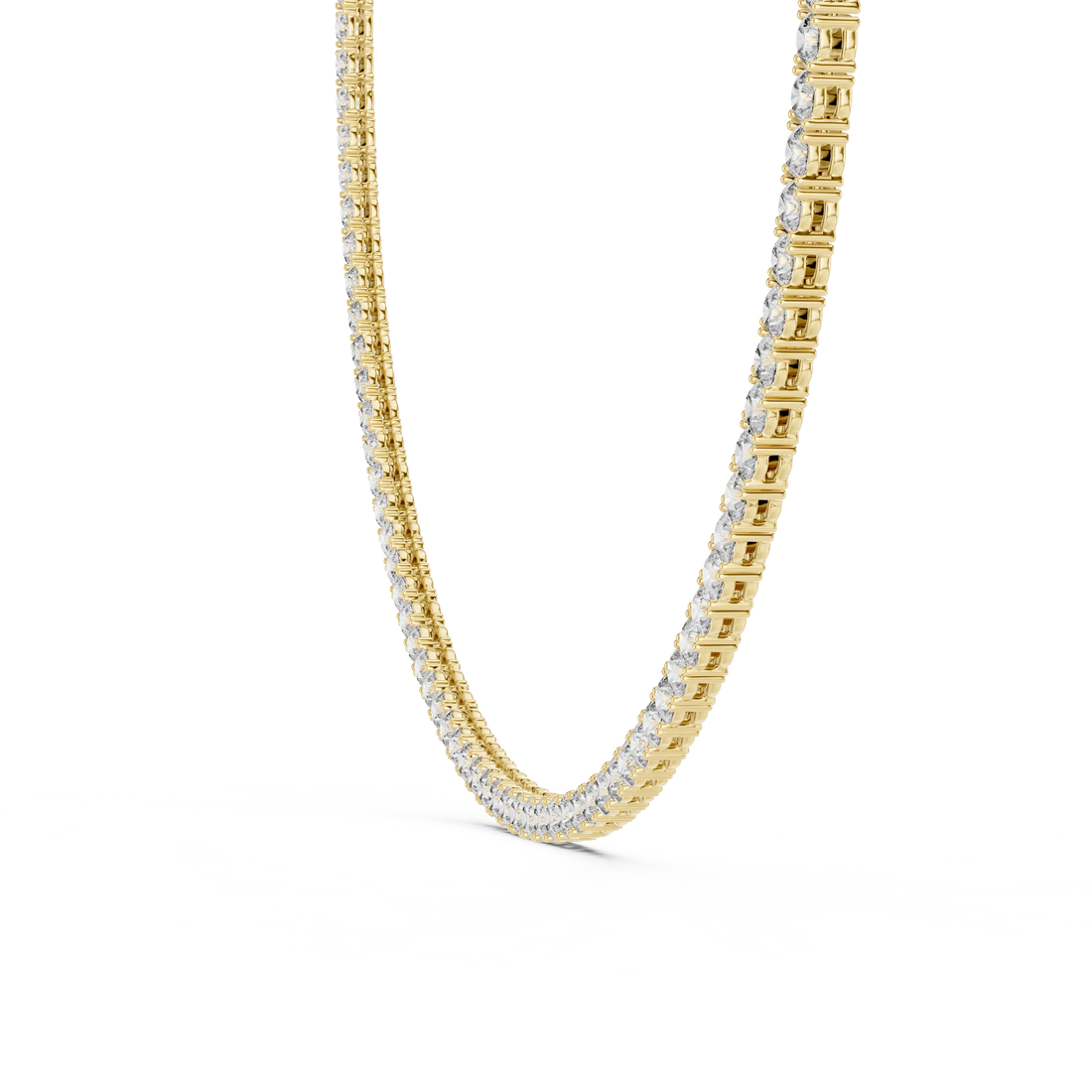Round Diamond Tennis Necklace
