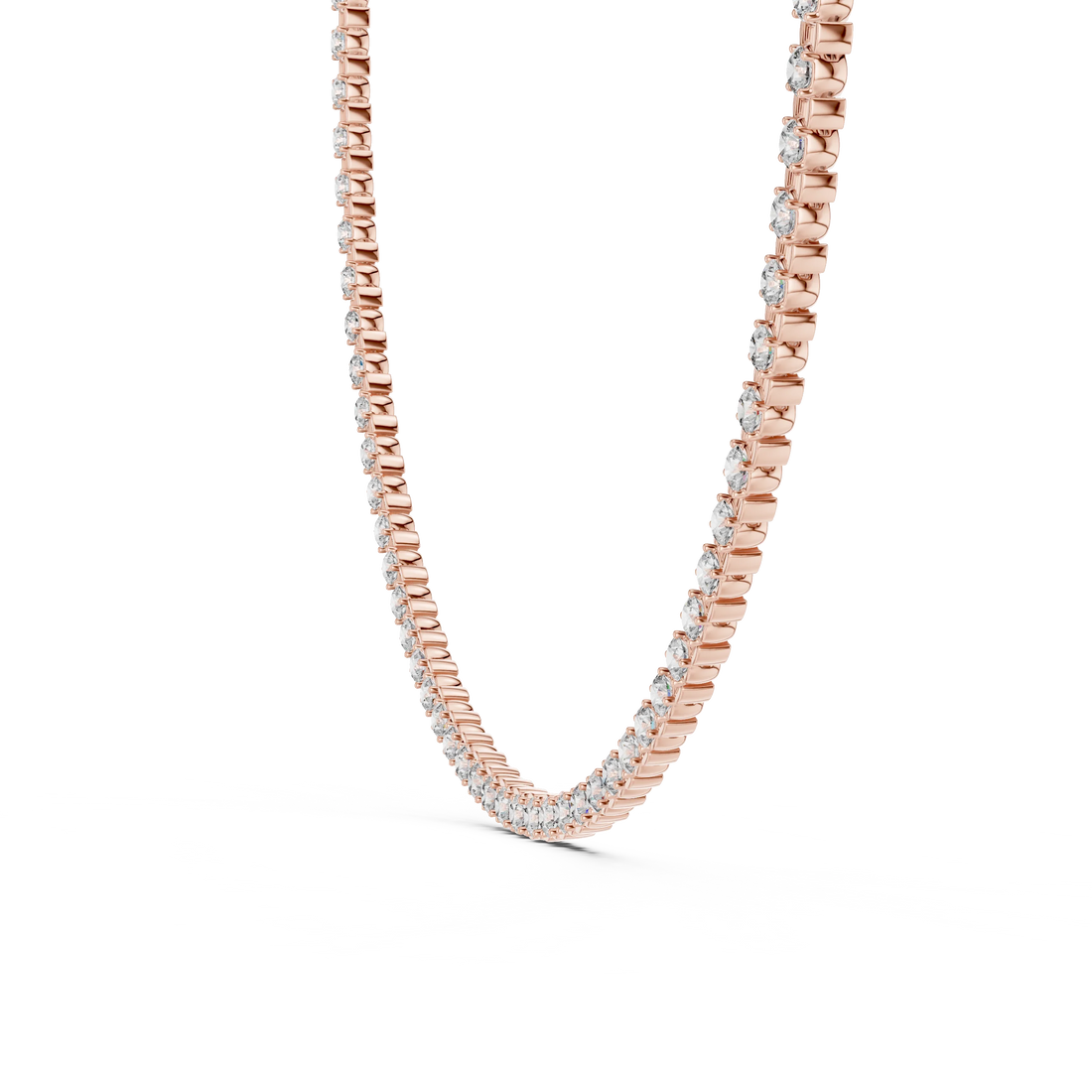 Round Cut Diamond Tennis Necklace