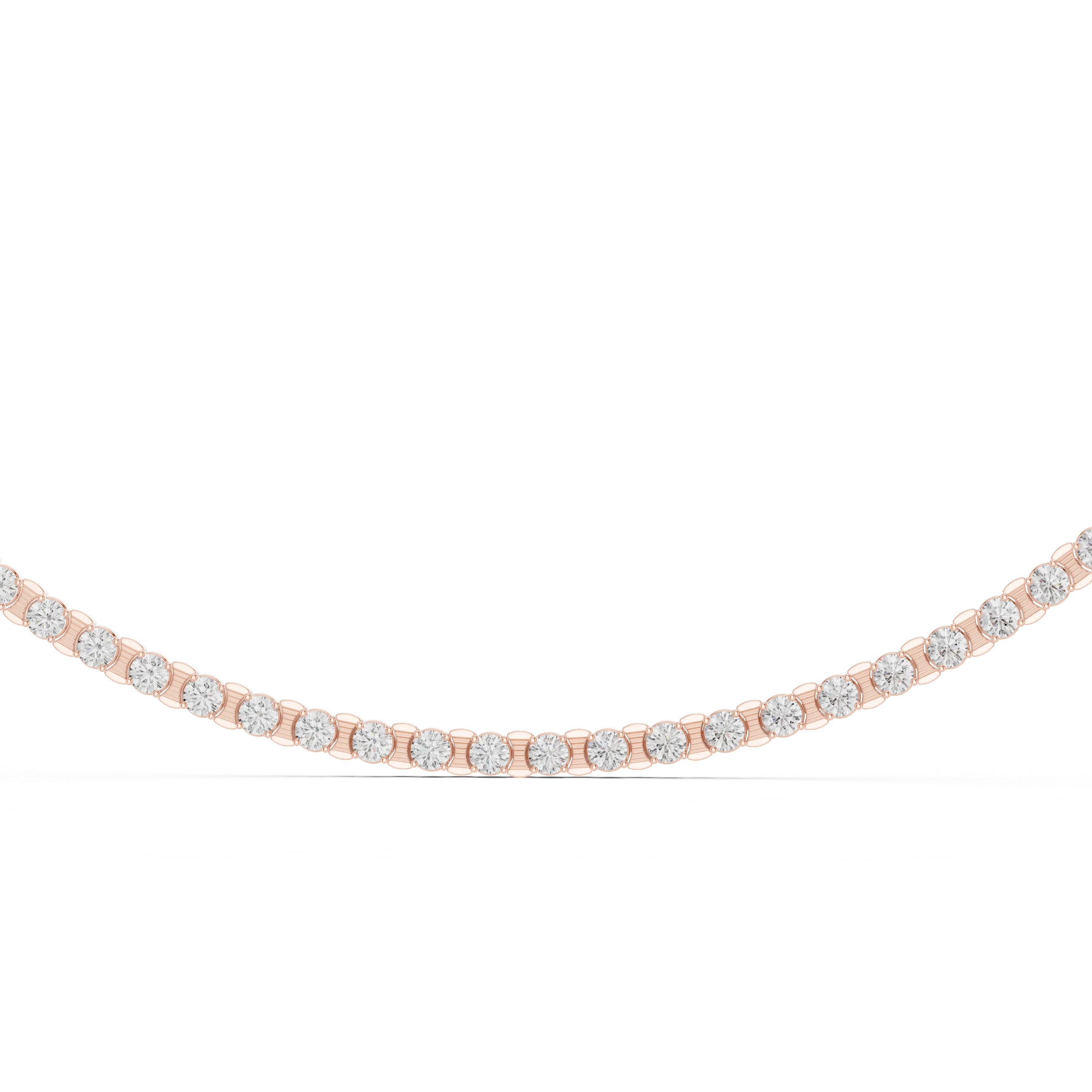 Round Cut Diamond Tennis Necklace