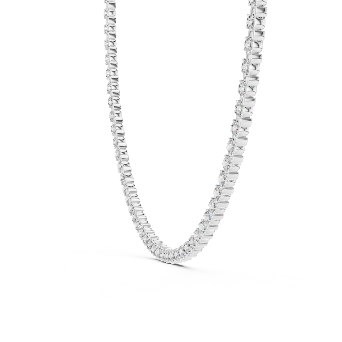 Round Cut Diamond Tennis Necklace