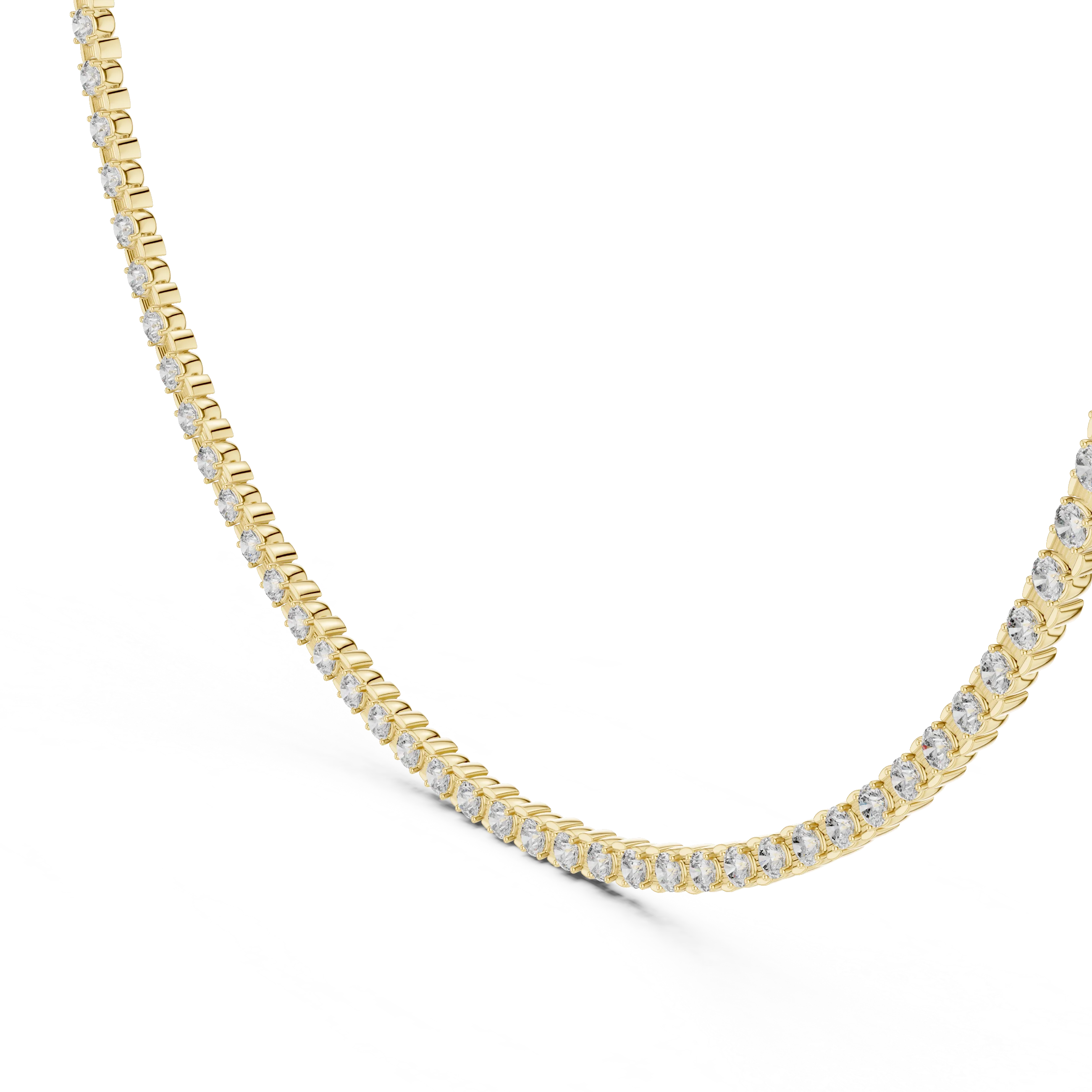 Round Cut Diamond Tennis Necklace