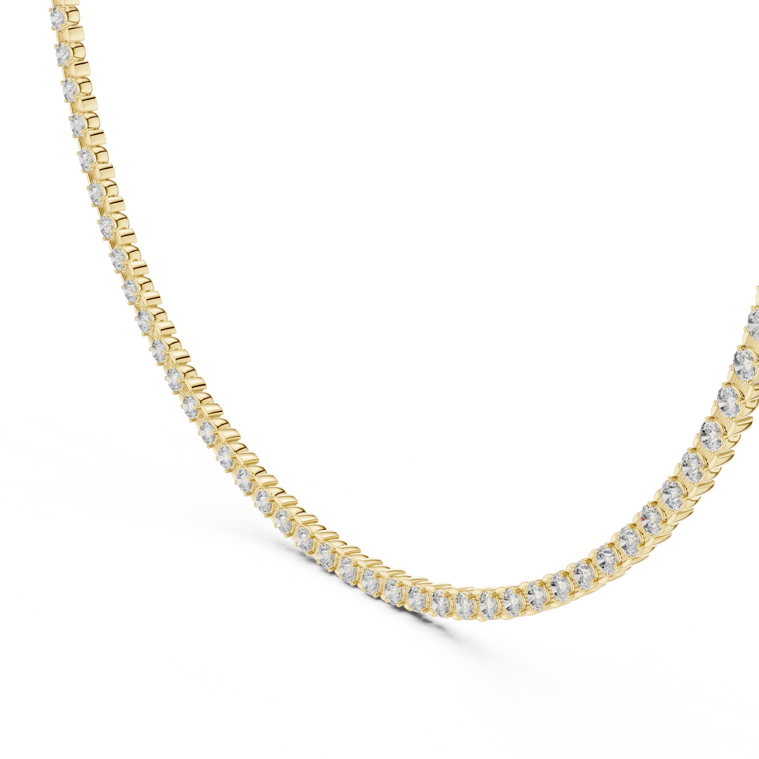 Round Cut Diamond Tennis Necklace