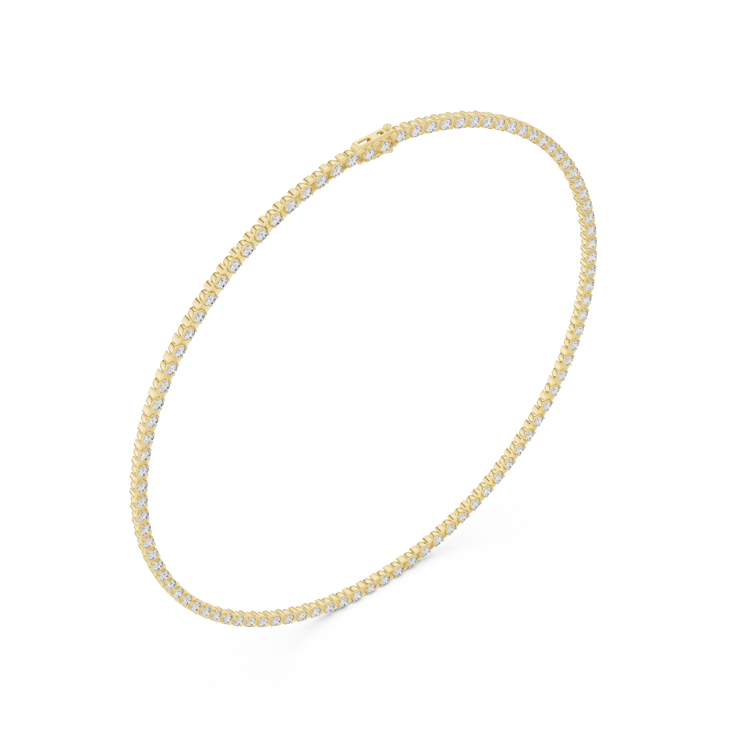Round Cut Diamond Tennis Necklace