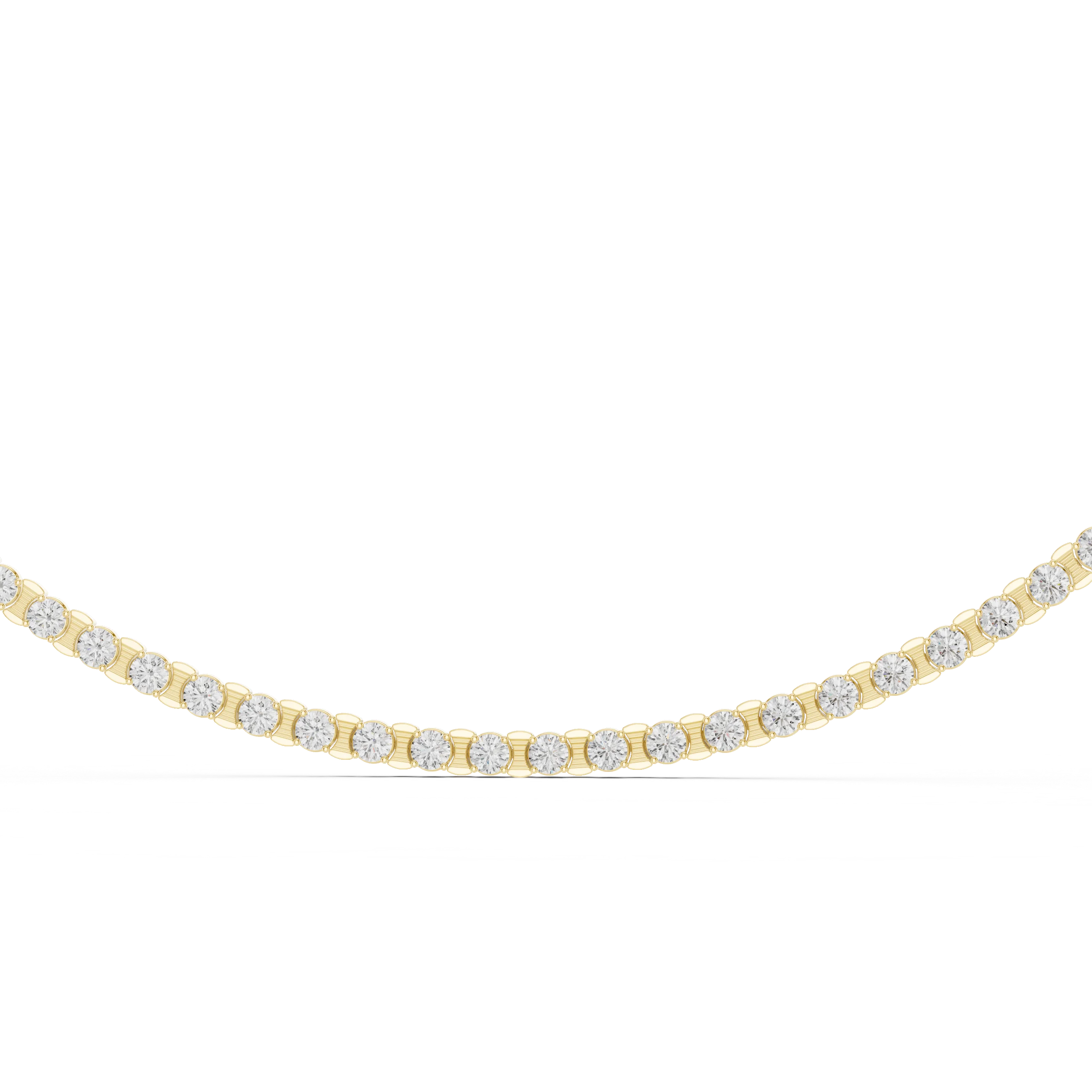 Round Cut Diamond Tennis Necklace