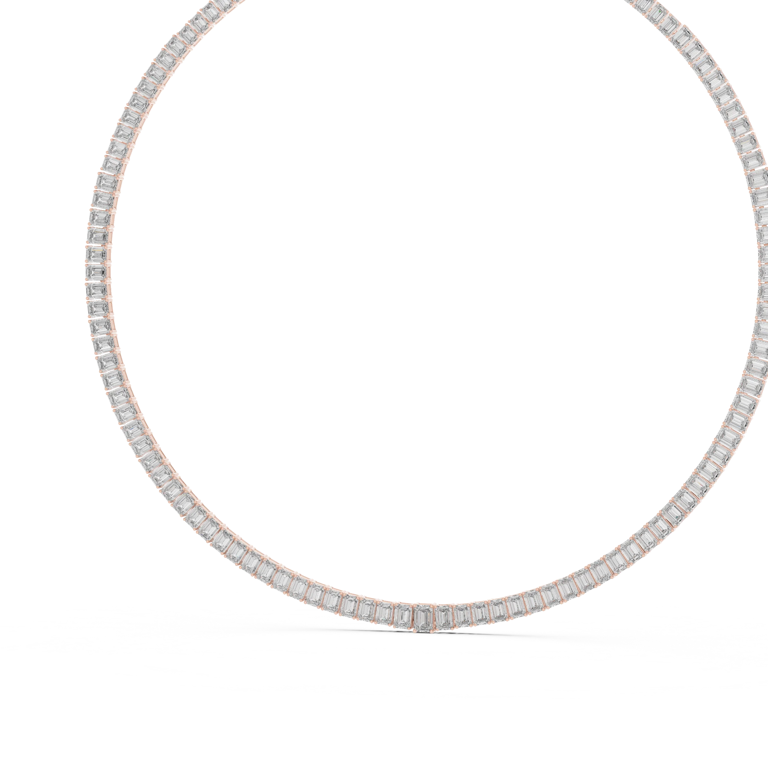 Emerald-Cut Diamond Tennis Necklace