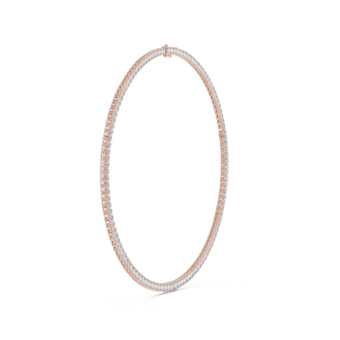 Emerald-Cut Diamond Tennis Necklace