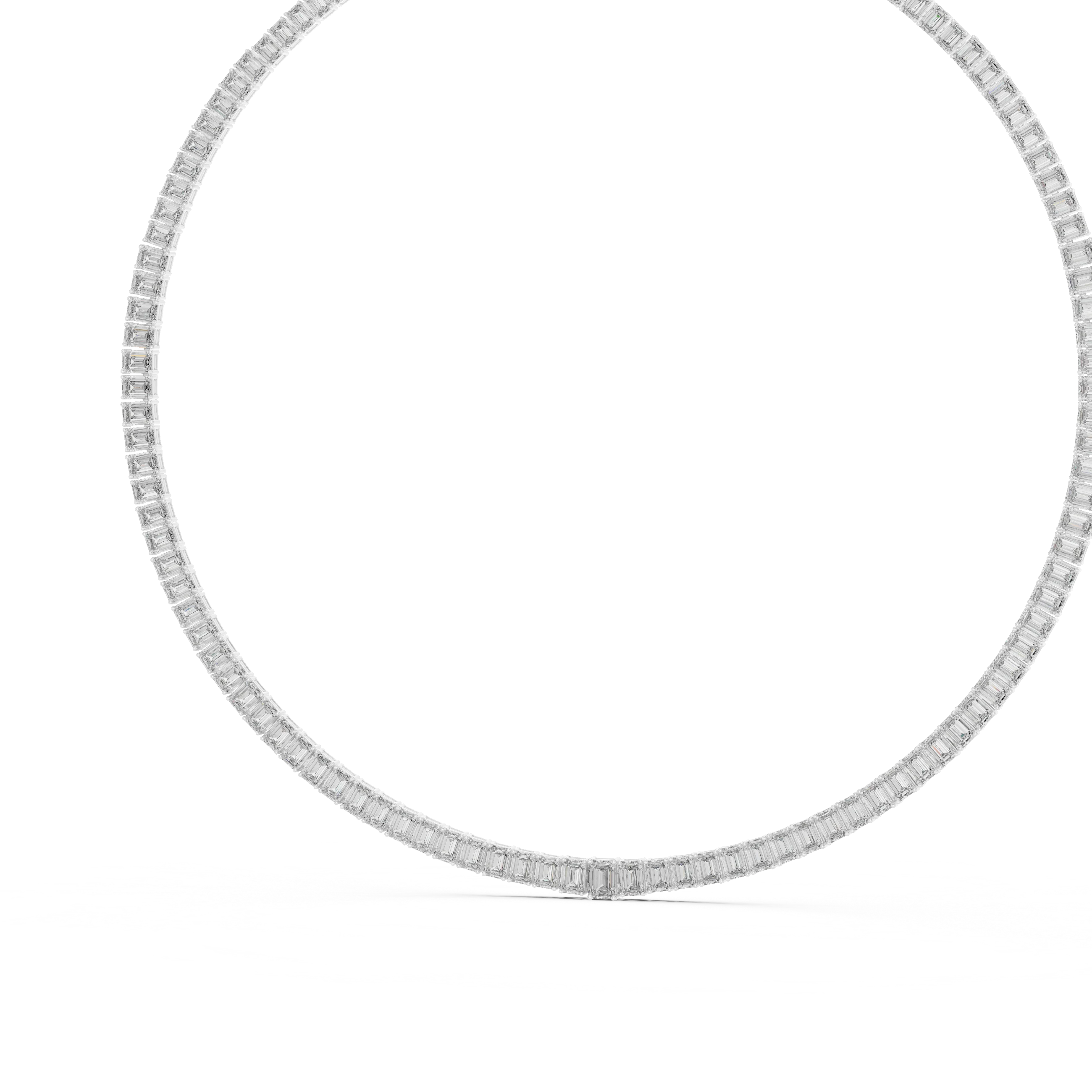 Emerald-Cut Diamond Tennis Necklace