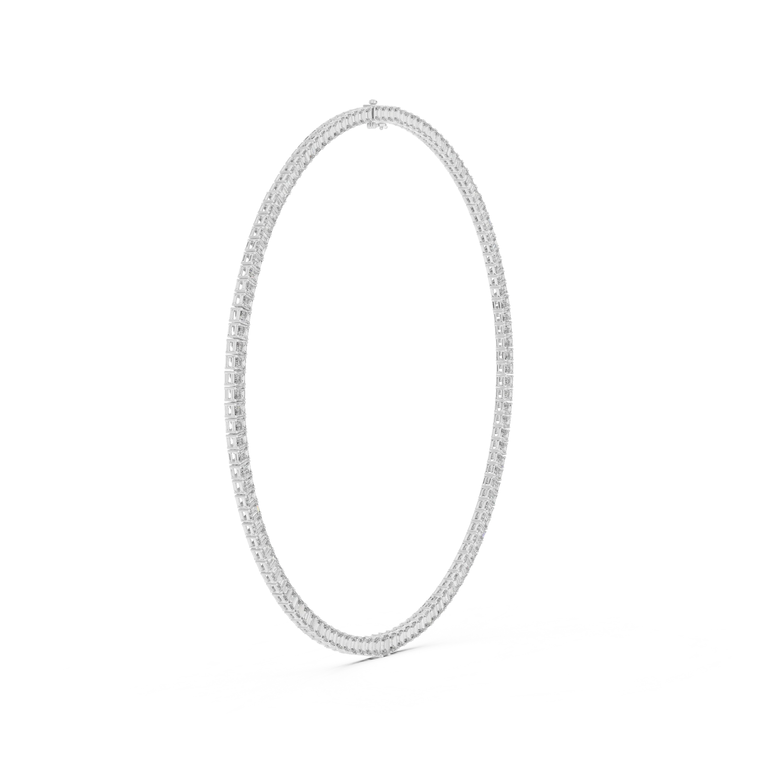 Emerald-Cut Diamond Tennis Necklace