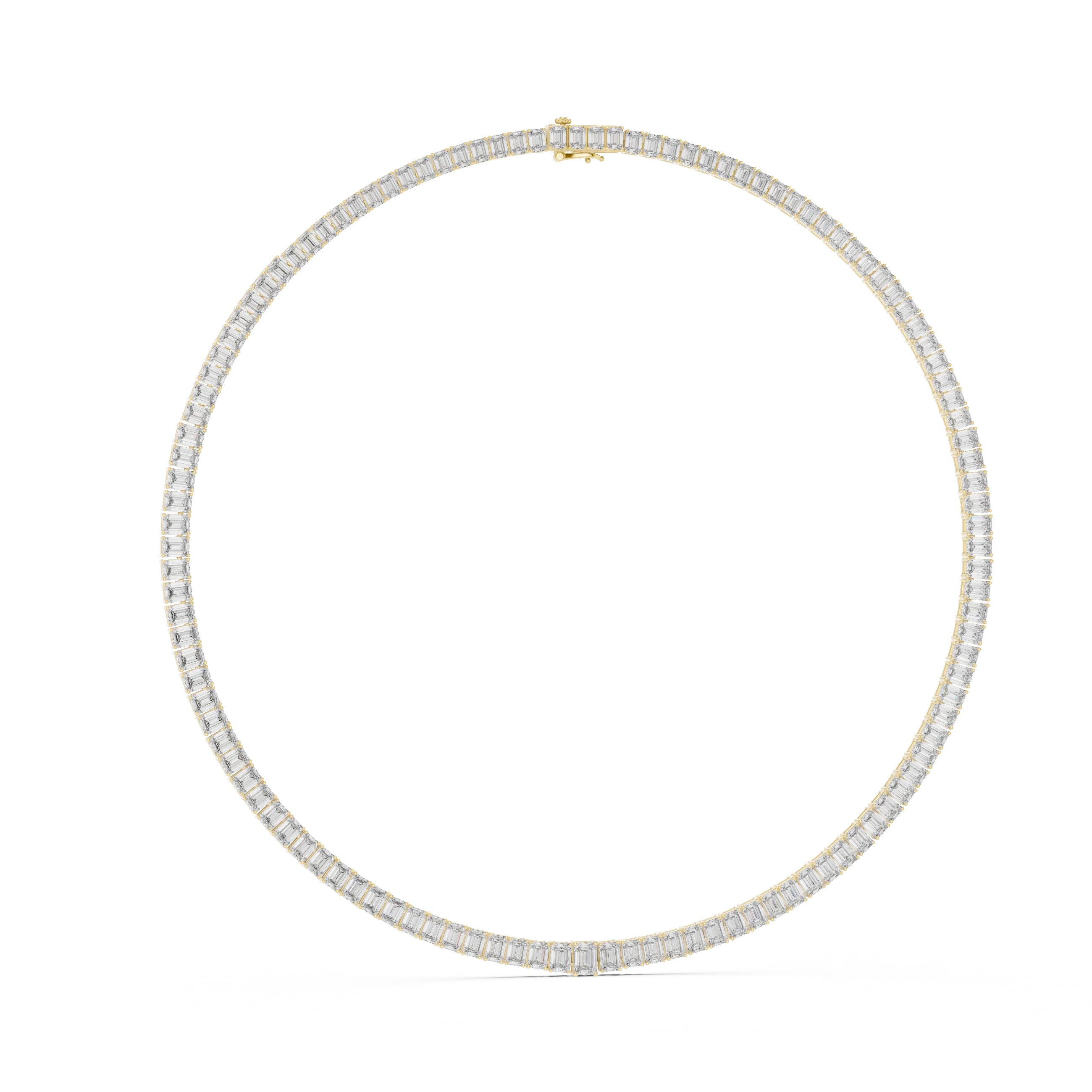 Emerald-Cut Diamond Tennis Necklace