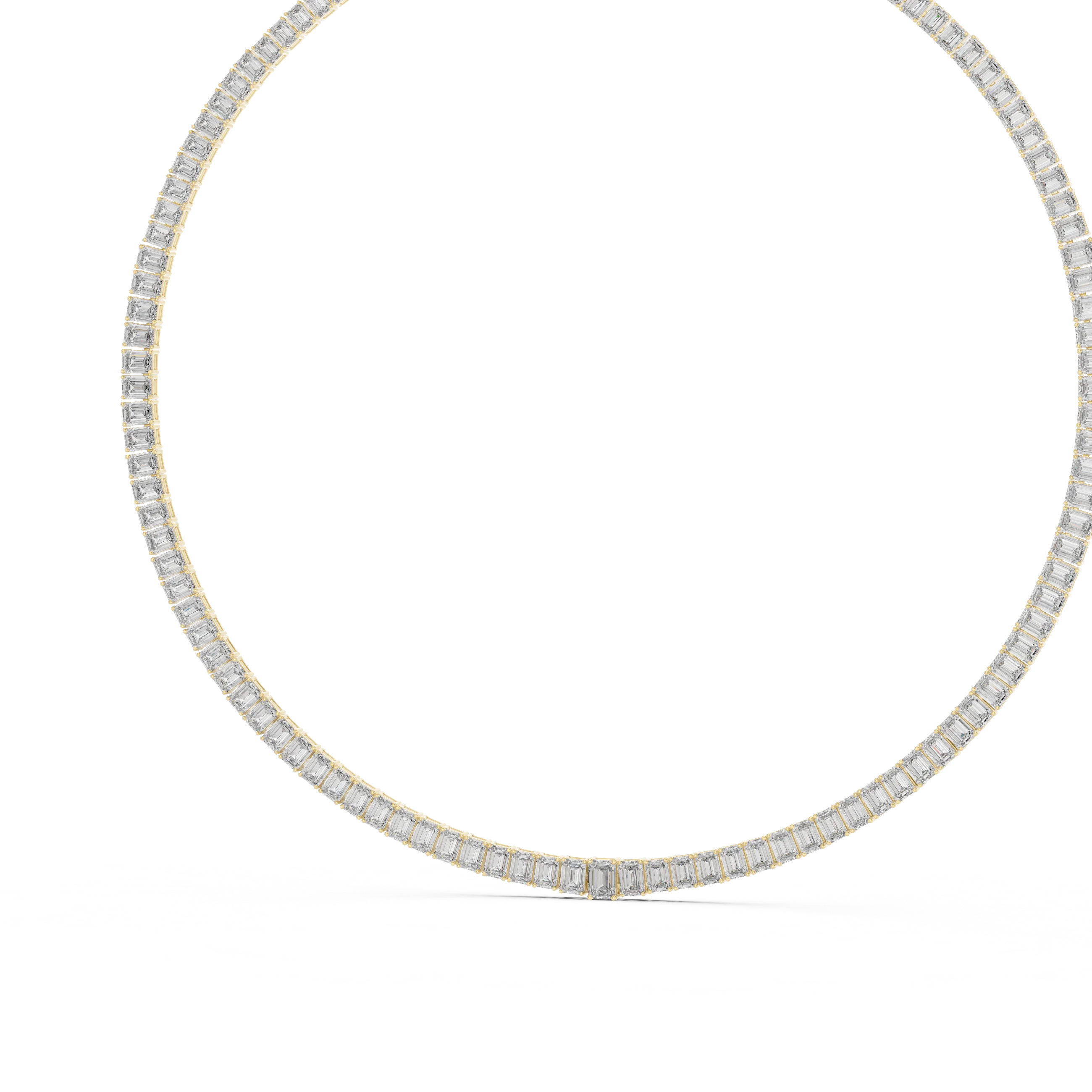 Emerald-Cut Diamond Tennis Necklace