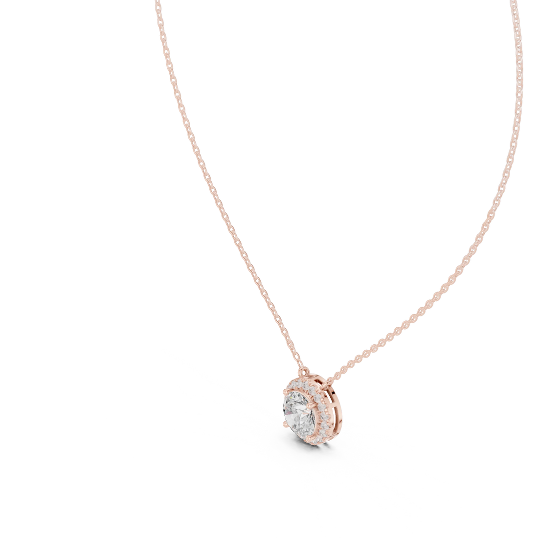 Halo Lumière Diamond Pendant Necklace