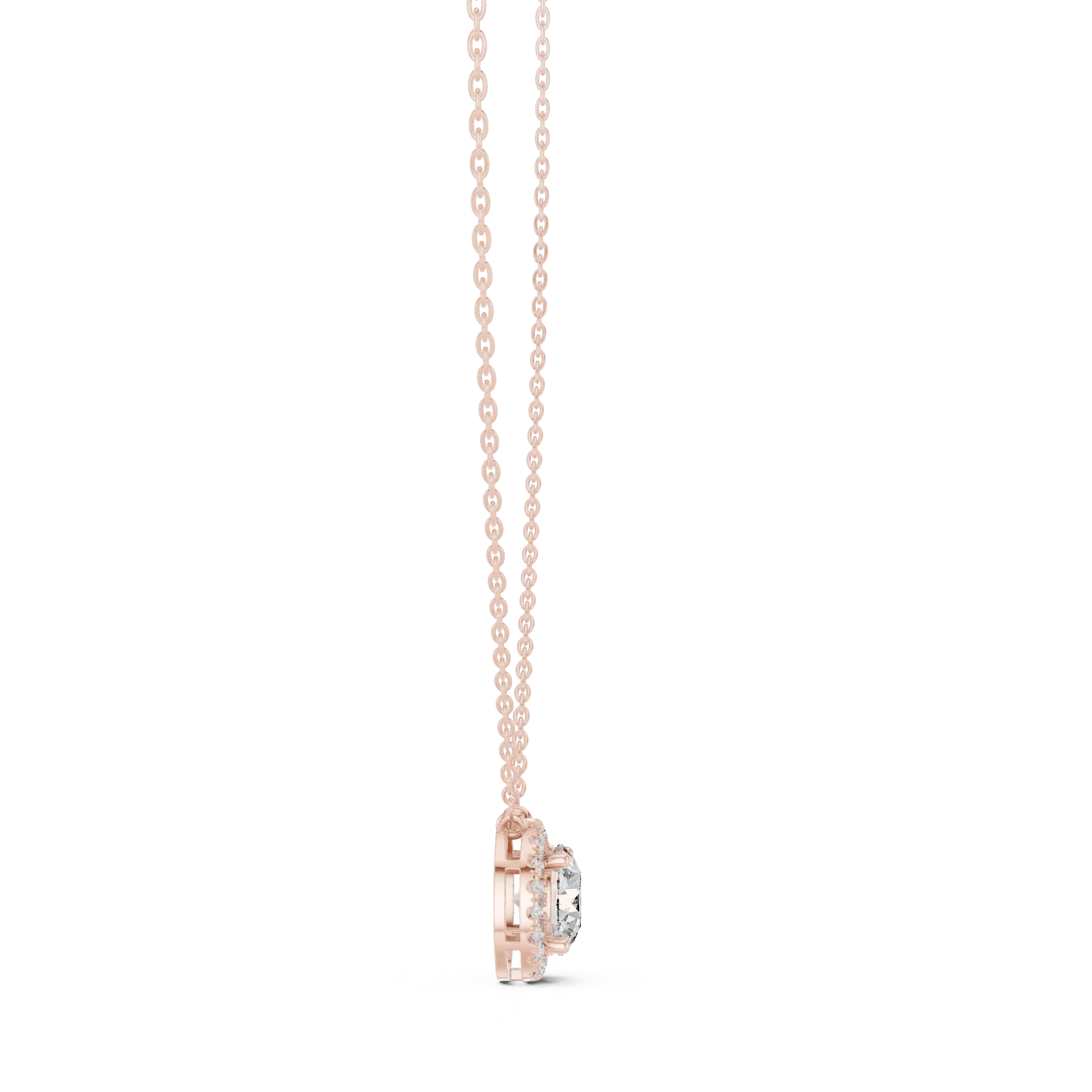 Halo Lumière Diamond Pendant Necklace