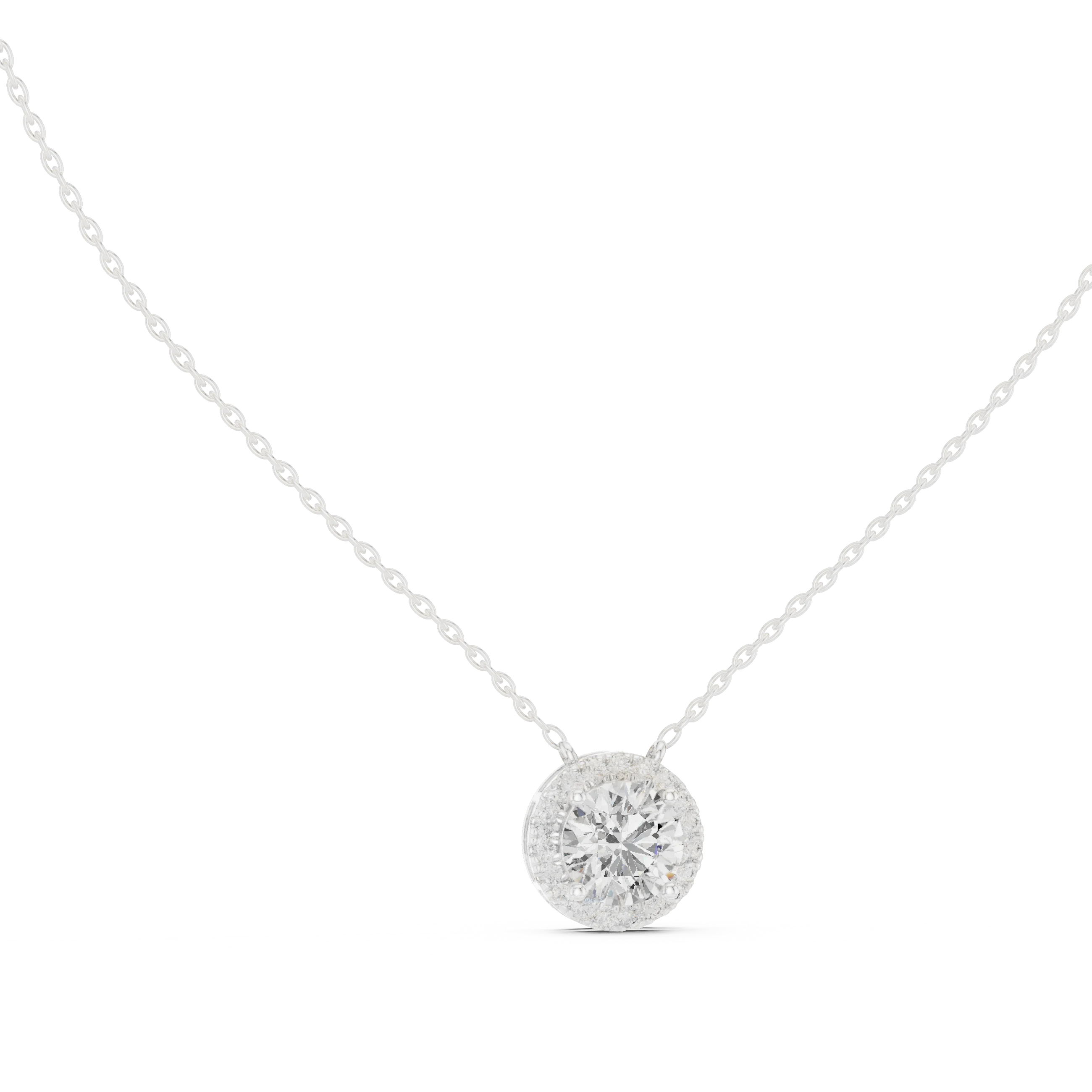 Halo Lumière Diamond Pendant Necklace