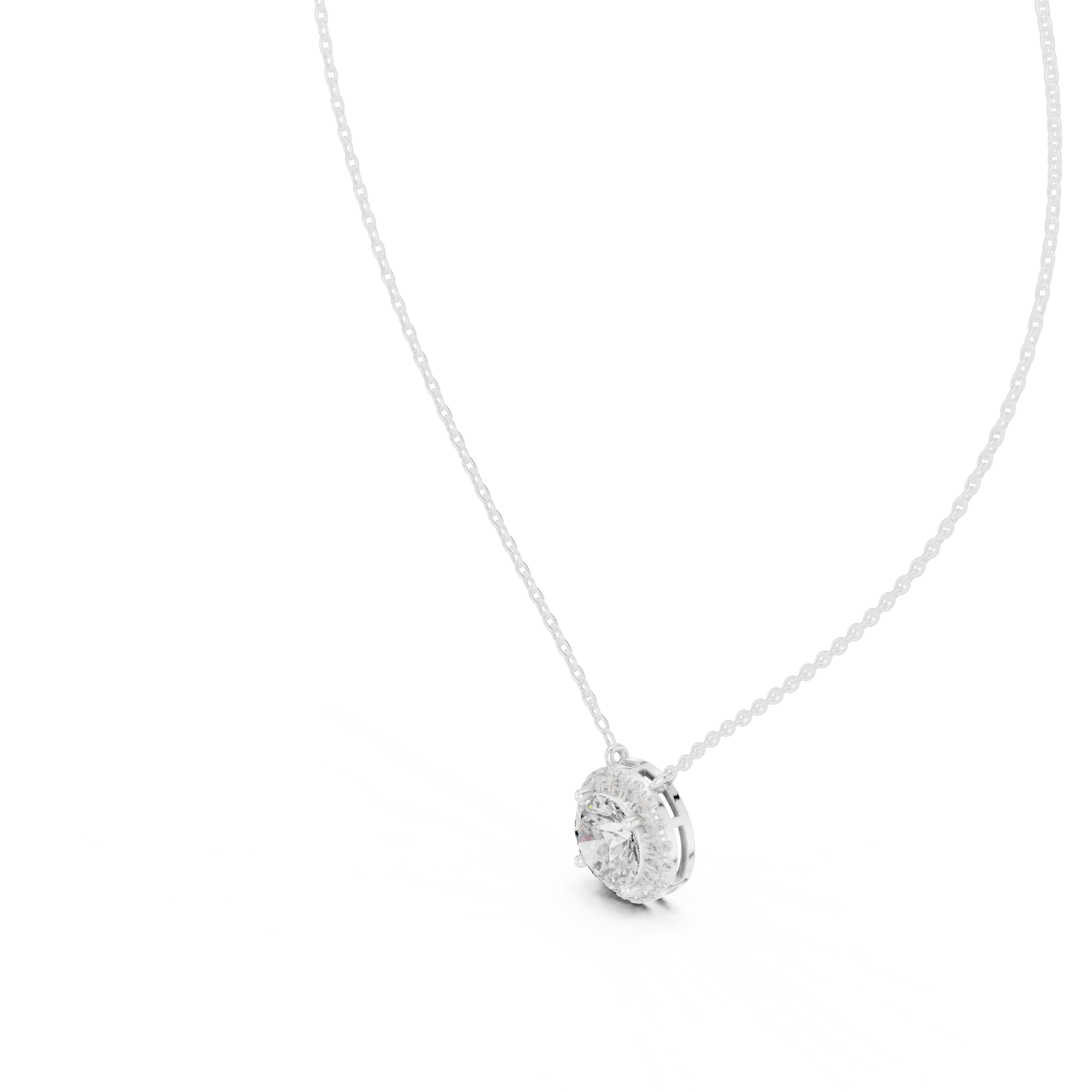 Halo Lumière Diamond Pendant Necklace