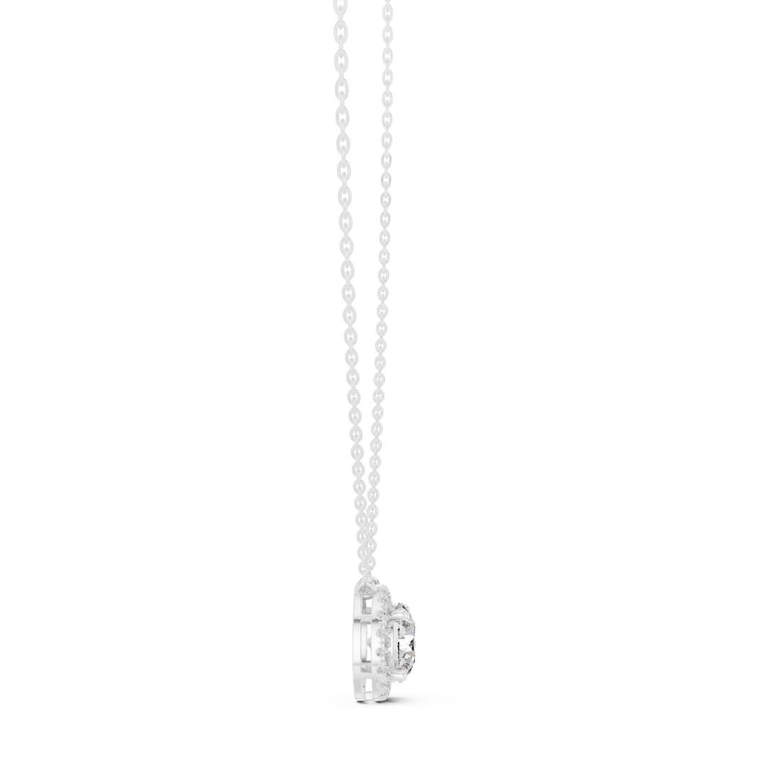 Halo Lumière Diamond Pendant Necklace