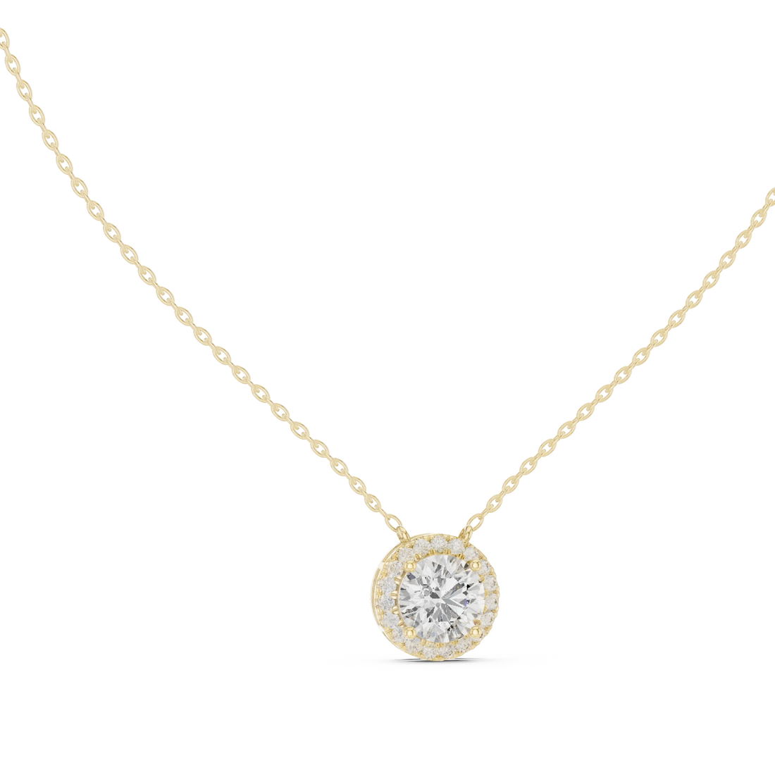 Halo Lumière Diamond Pendant Necklace