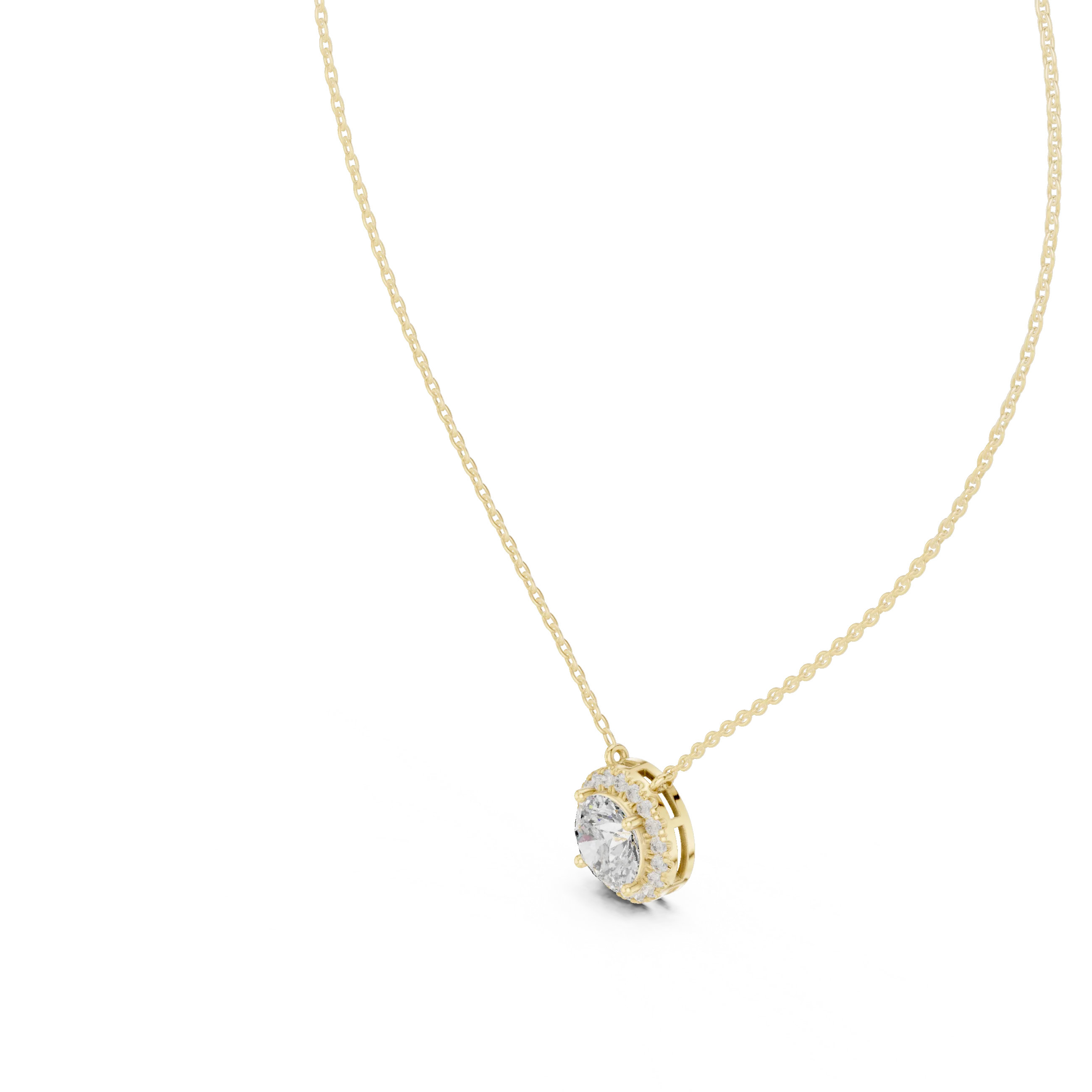 Halo Lumière Diamond Pendant Necklace