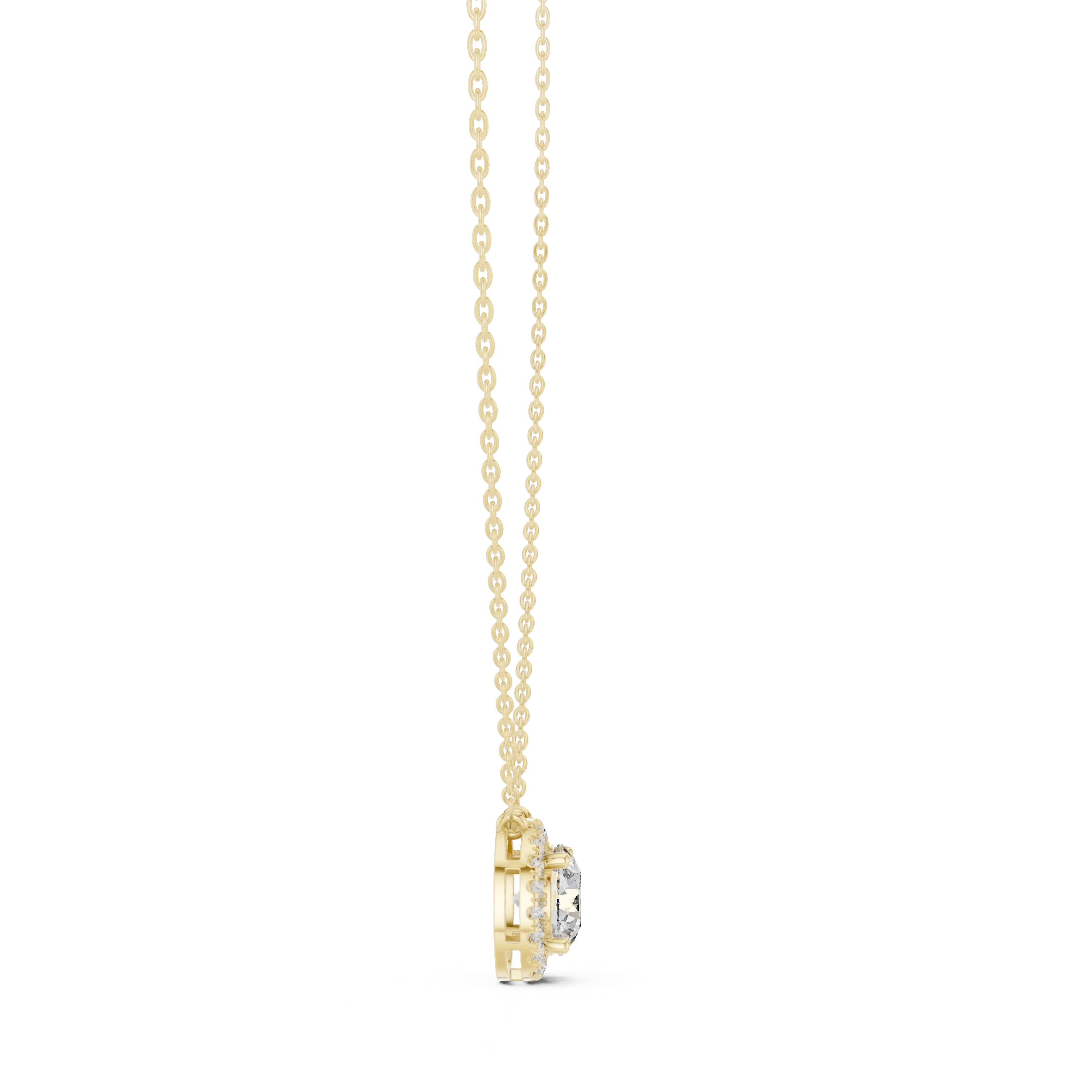 Halo Lumière Diamond Pendant Necklace