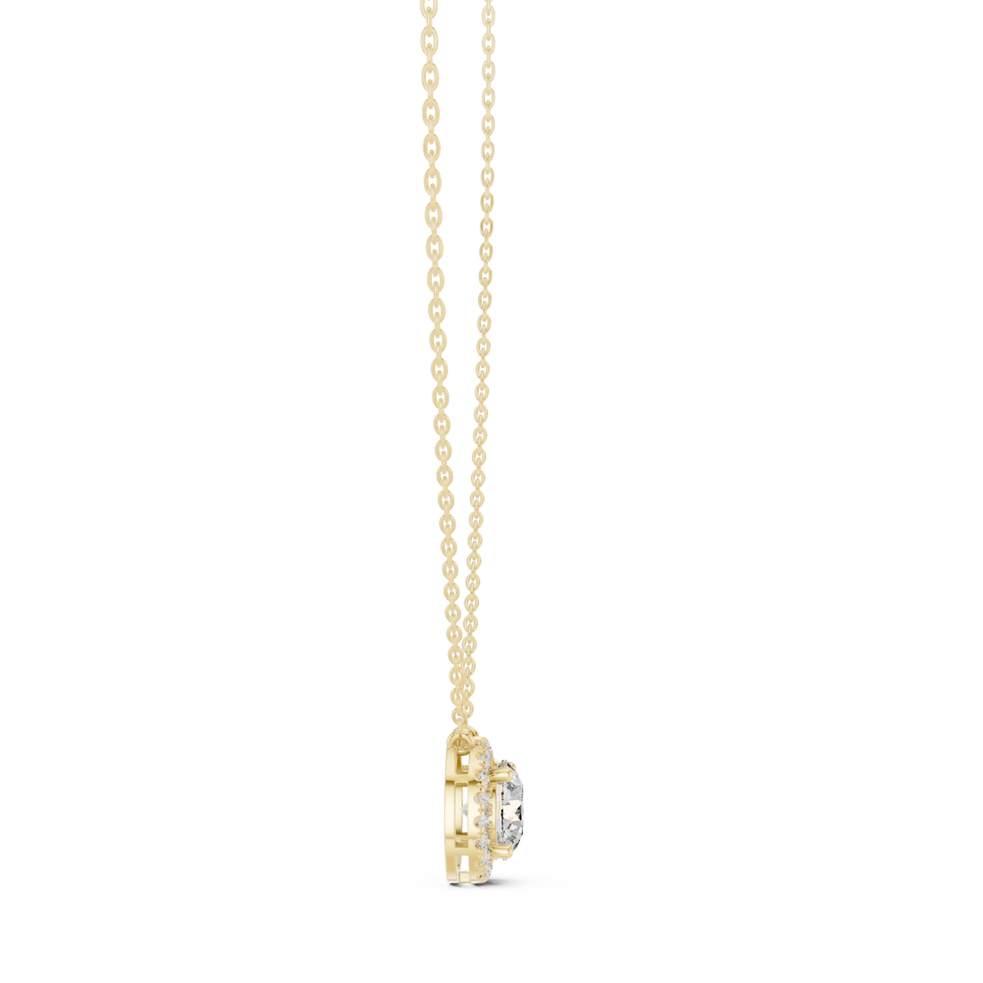 Halo Lumière Diamond Pendant Necklace