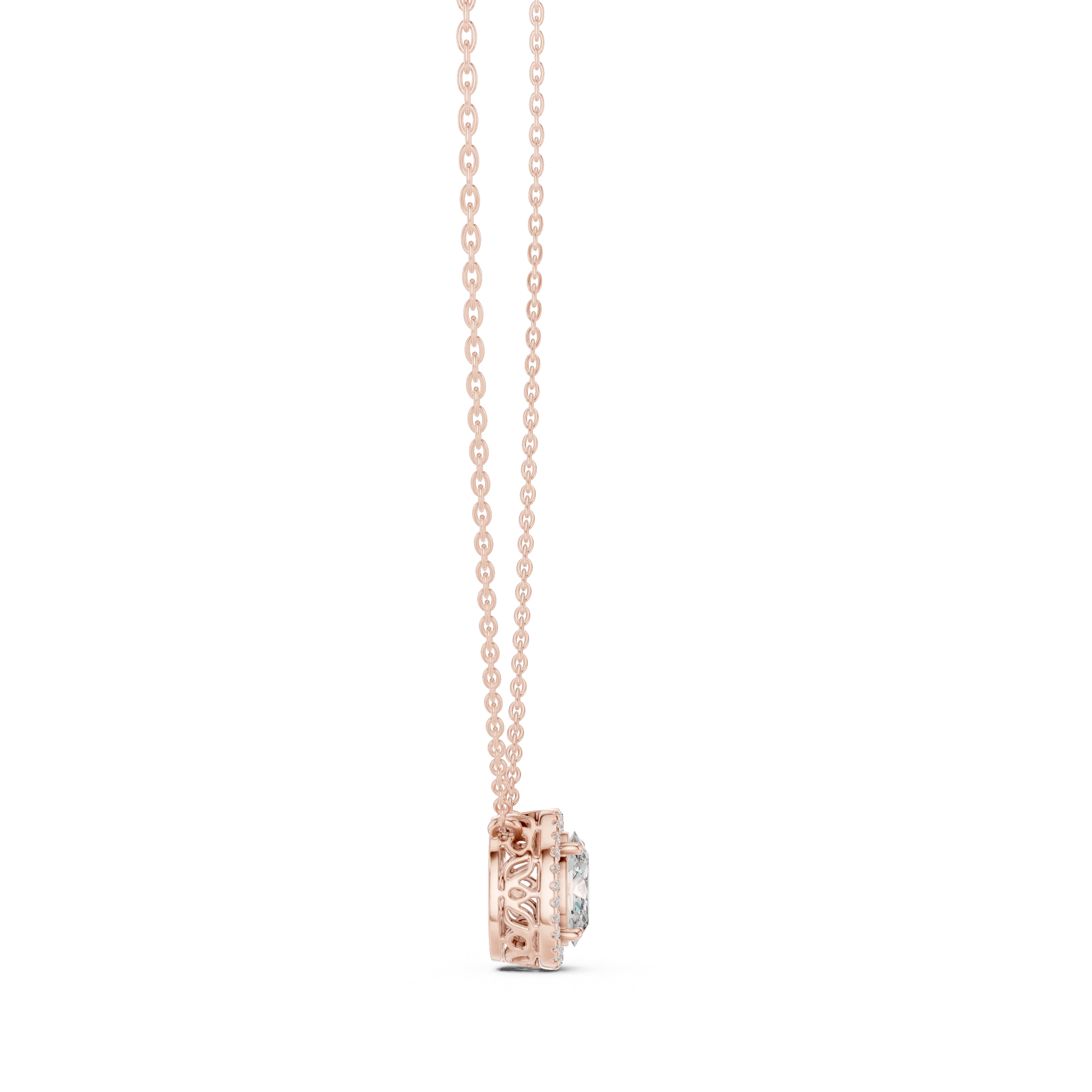 Elysian Oval Halo Diamond Pendant